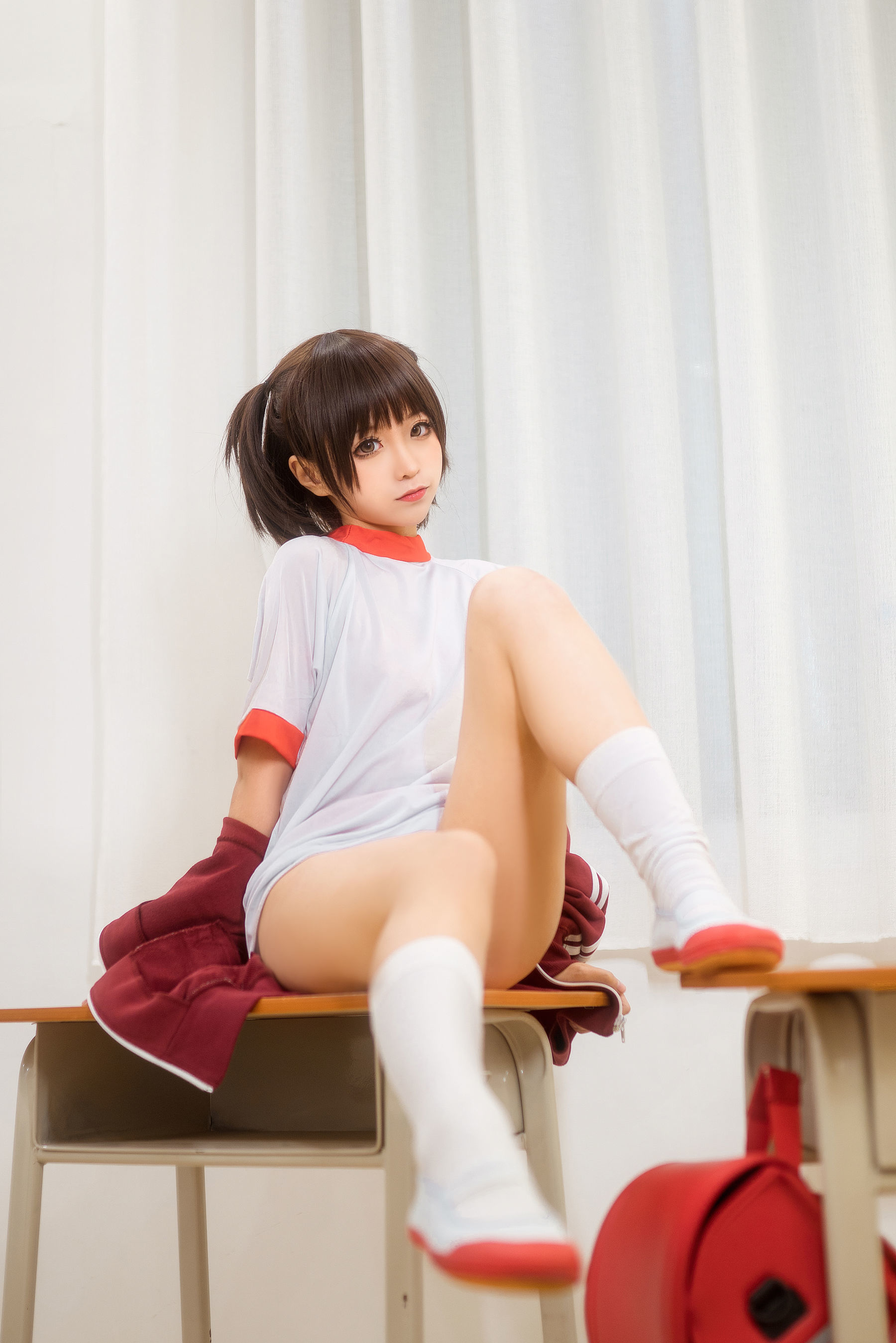 动漫博主蠢沫沫 红体操服-图10