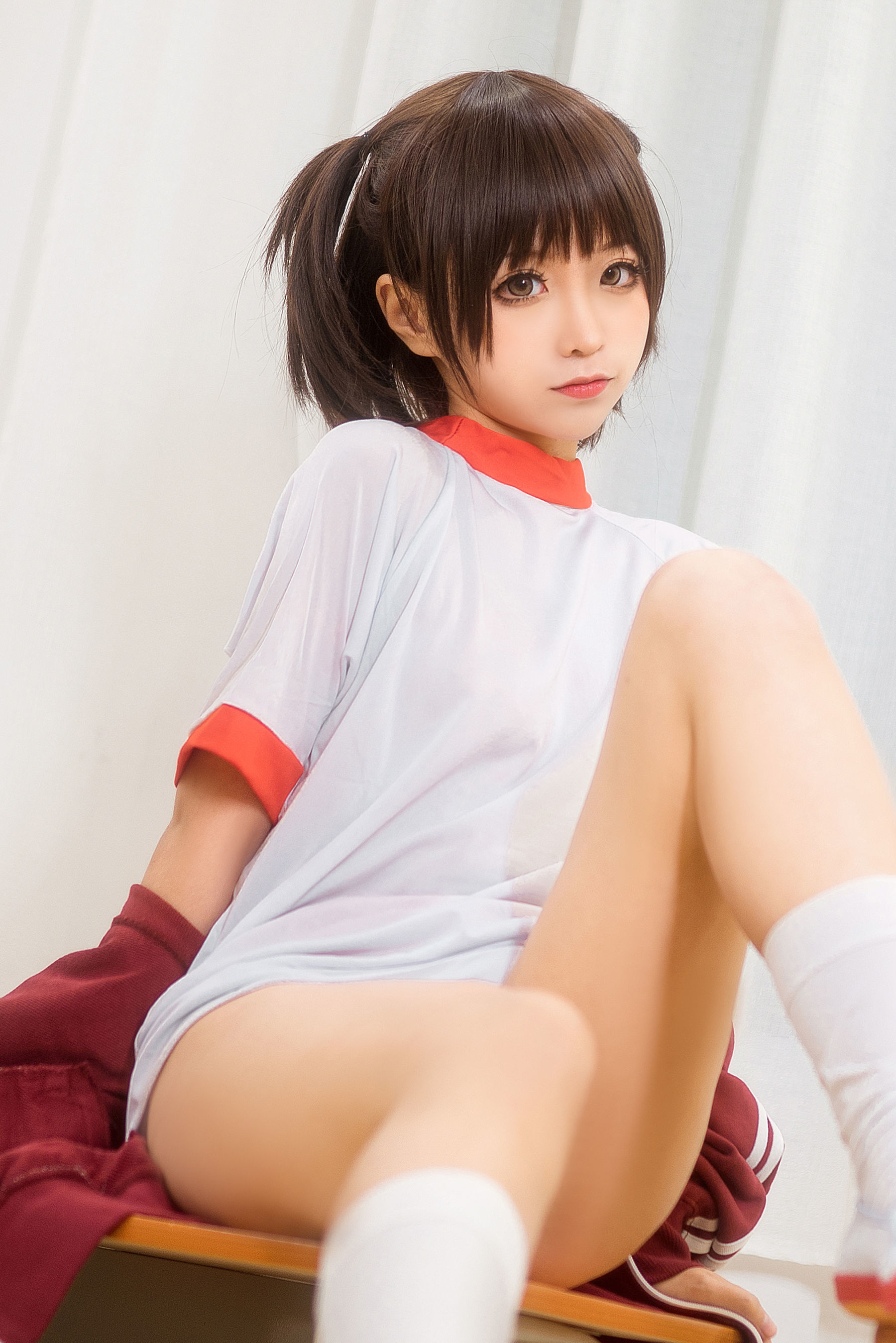 动漫博主蠢沫沫 红体操服-图11