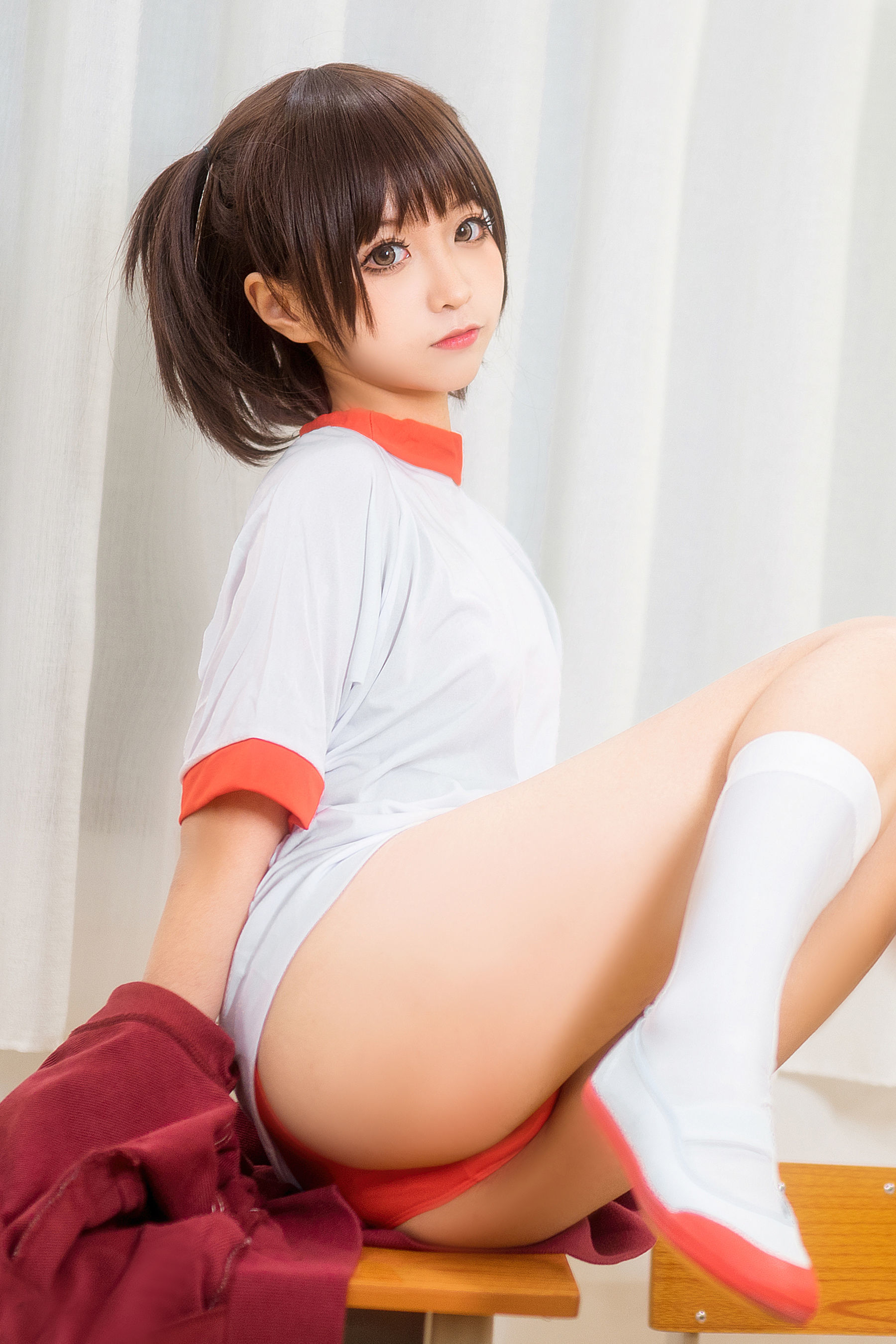 动漫博主蠢沫沫 红体操服-图16