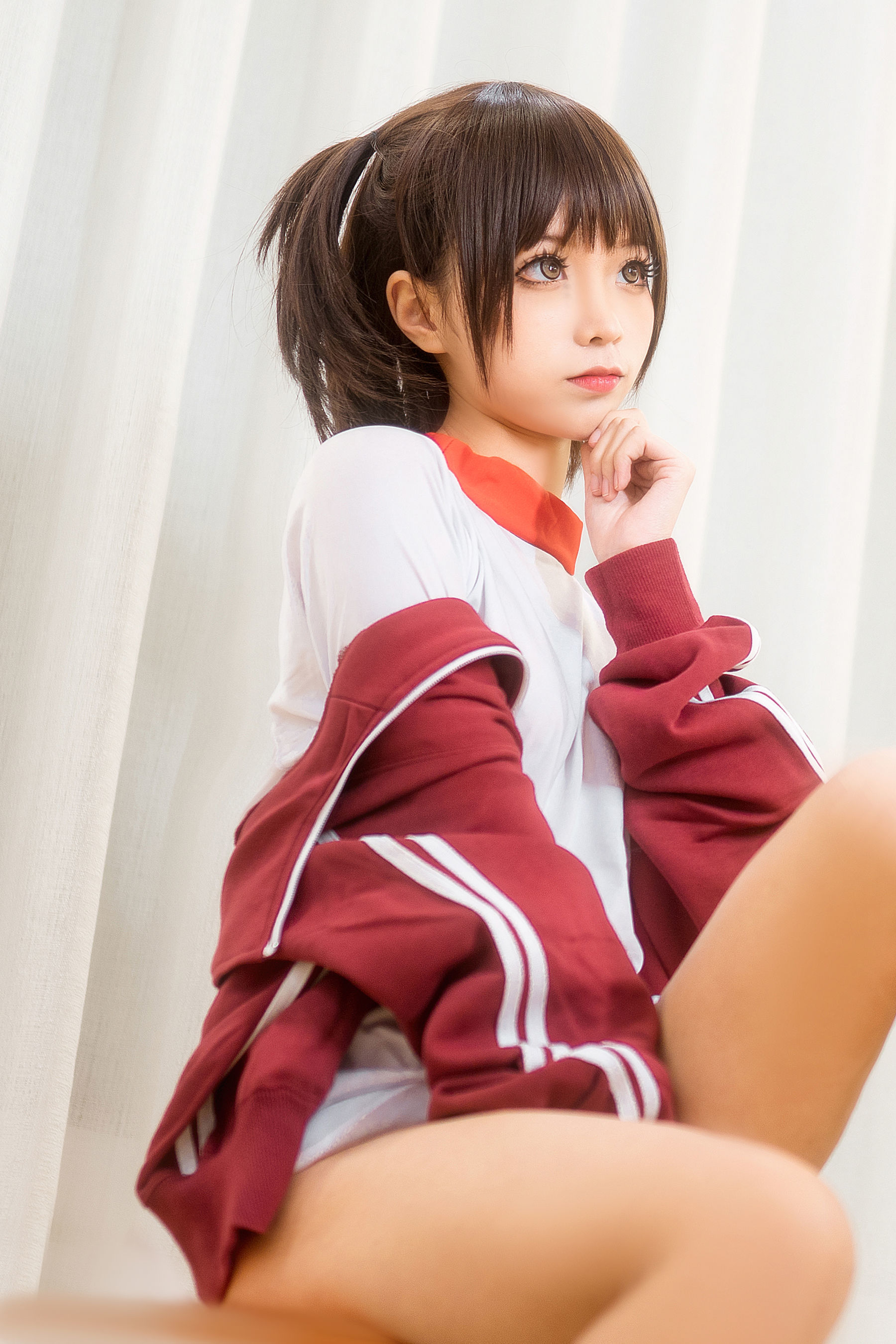 动漫博主蠢沫沫 红体操服-图17