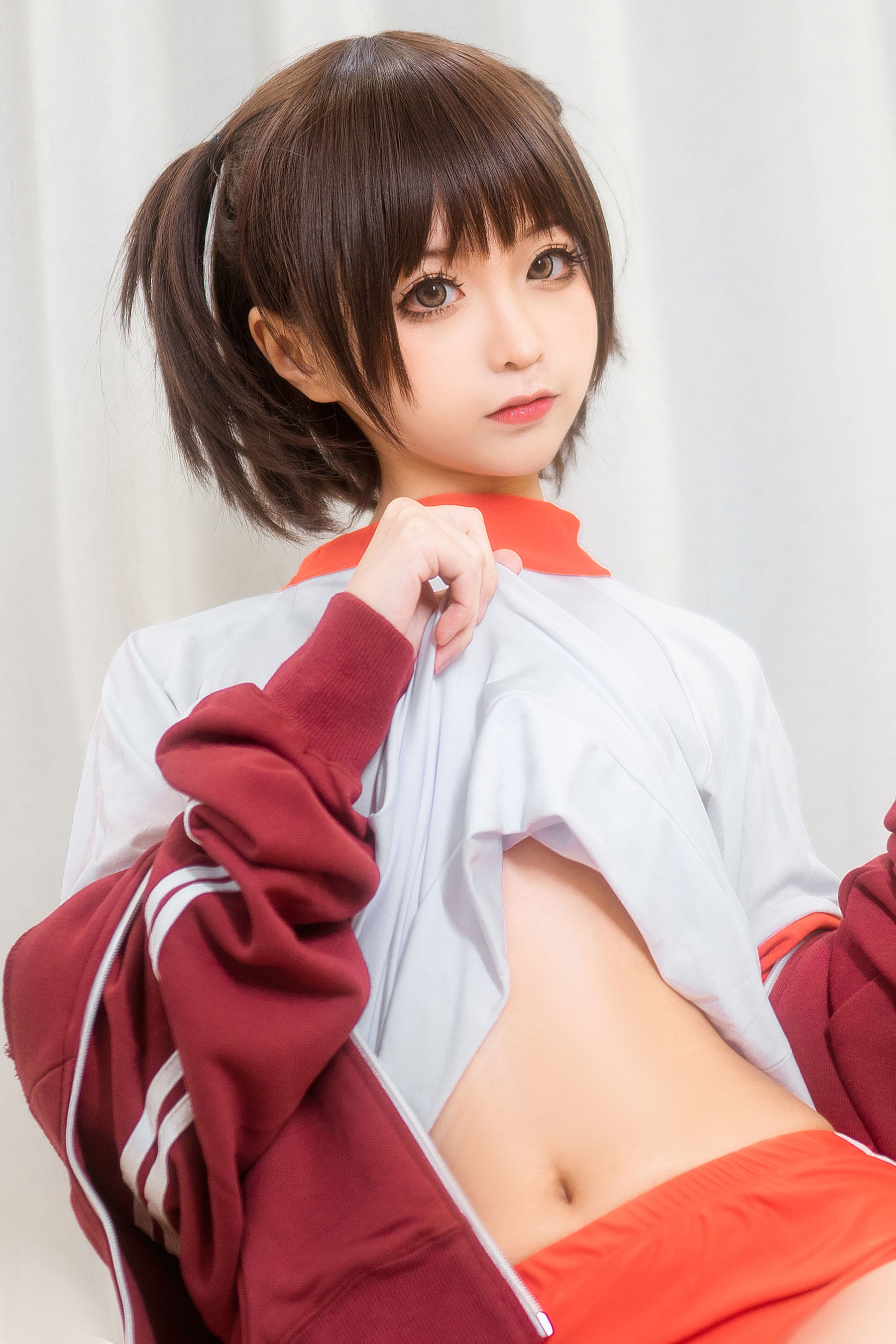 动漫博主蠢沫沫 红体操服-图18