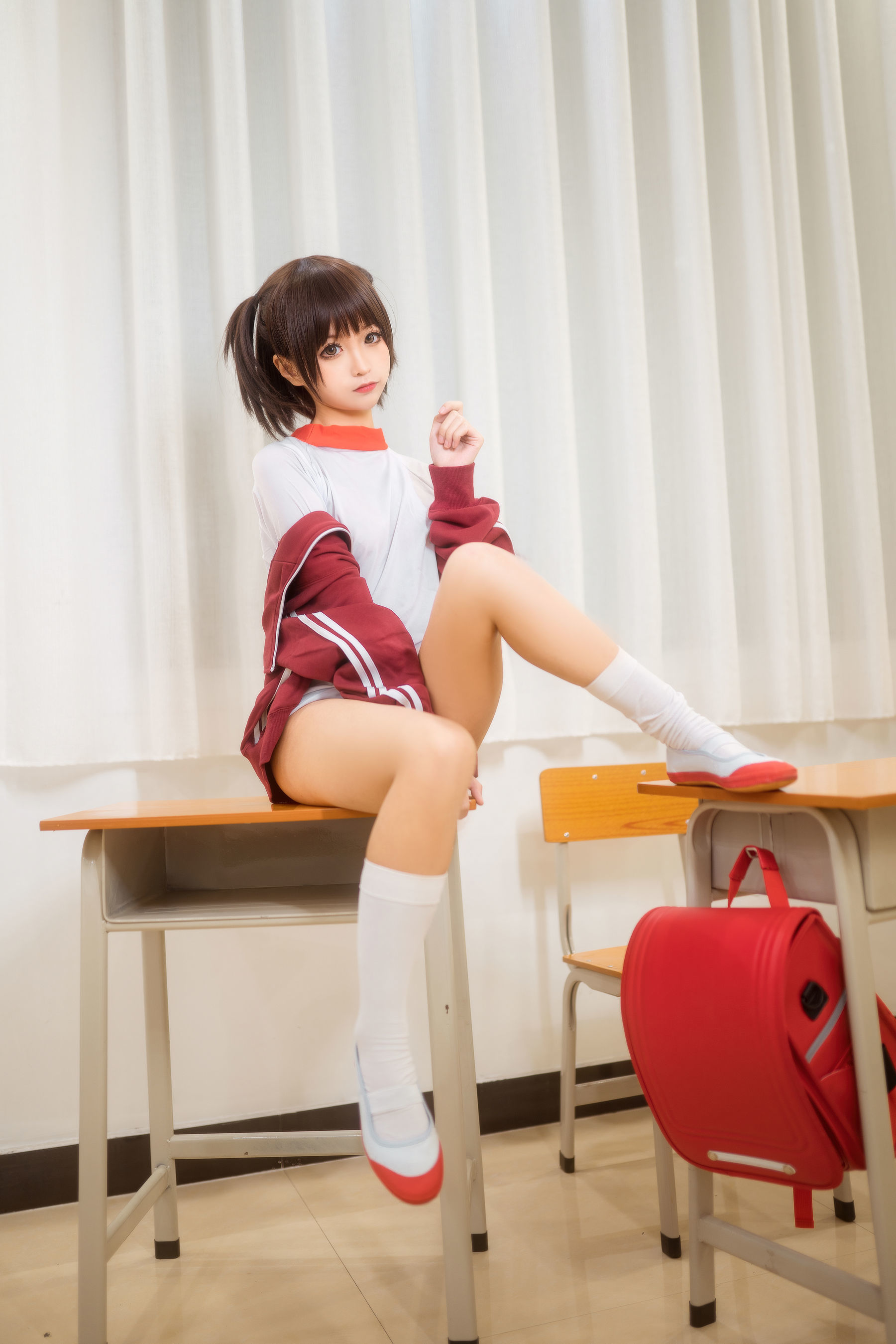 动漫博主蠢沫沫 红体操服-图19