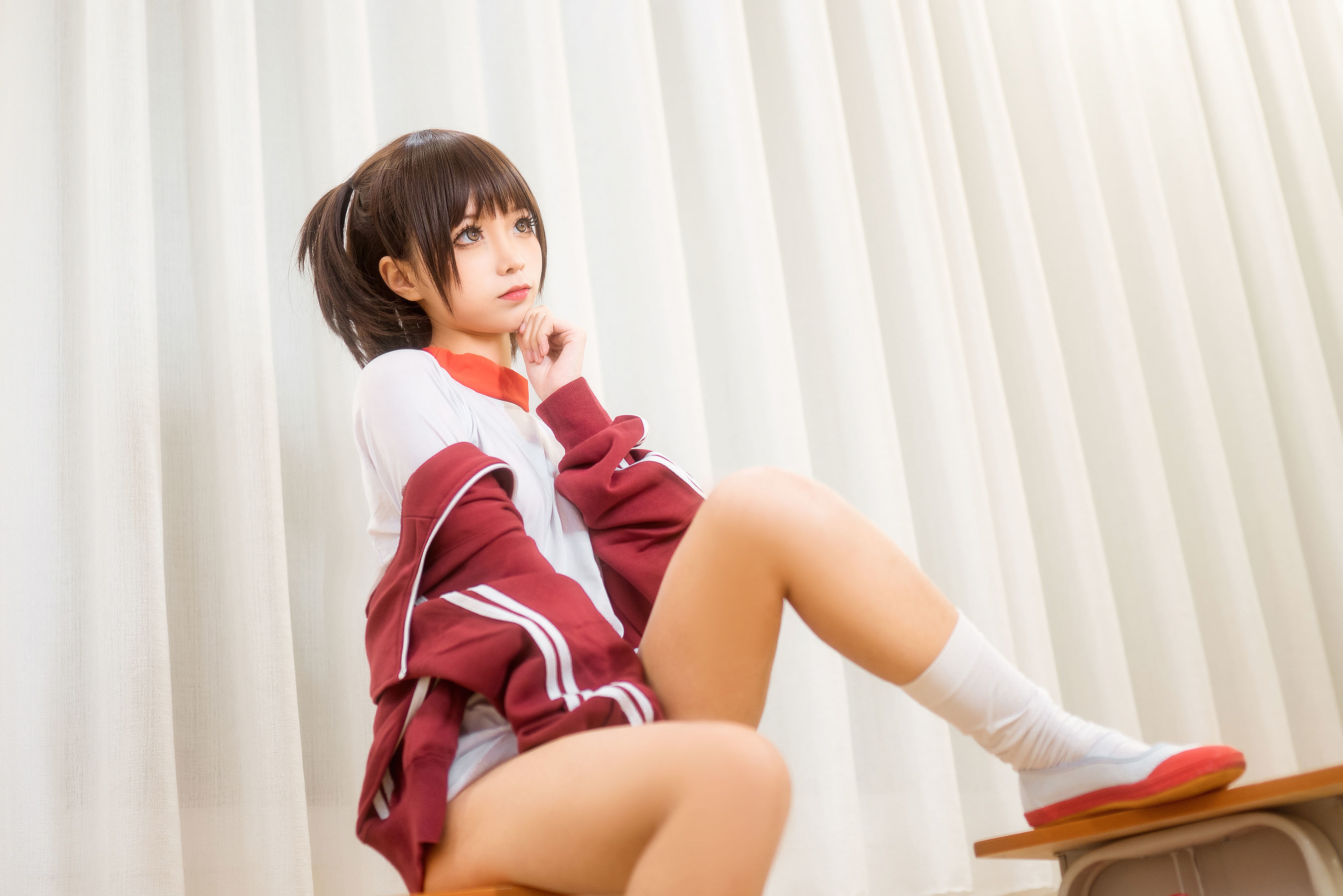 动漫博主蠢沫沫 红体操服-图20
