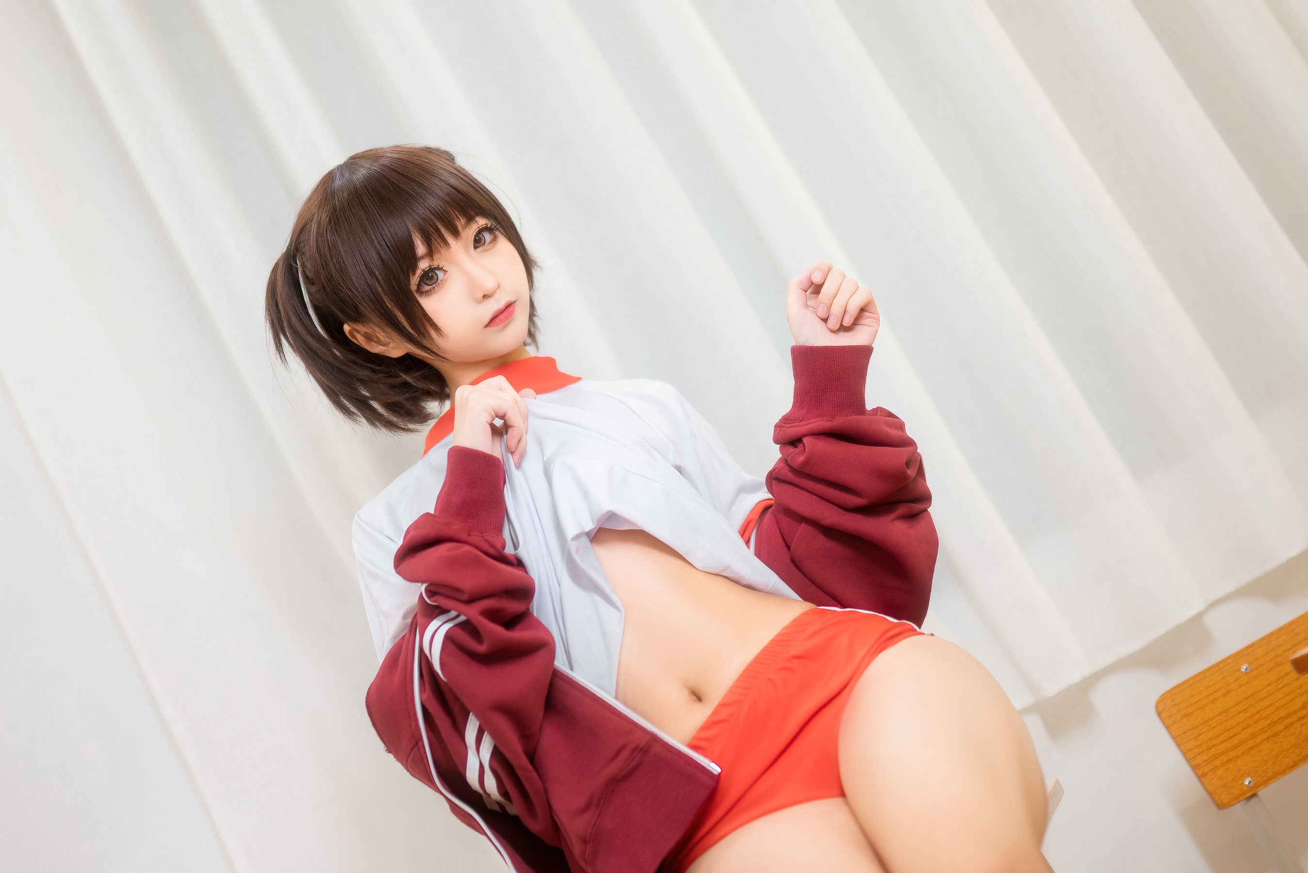 动漫博主蠢沫沫 红体操服-图21