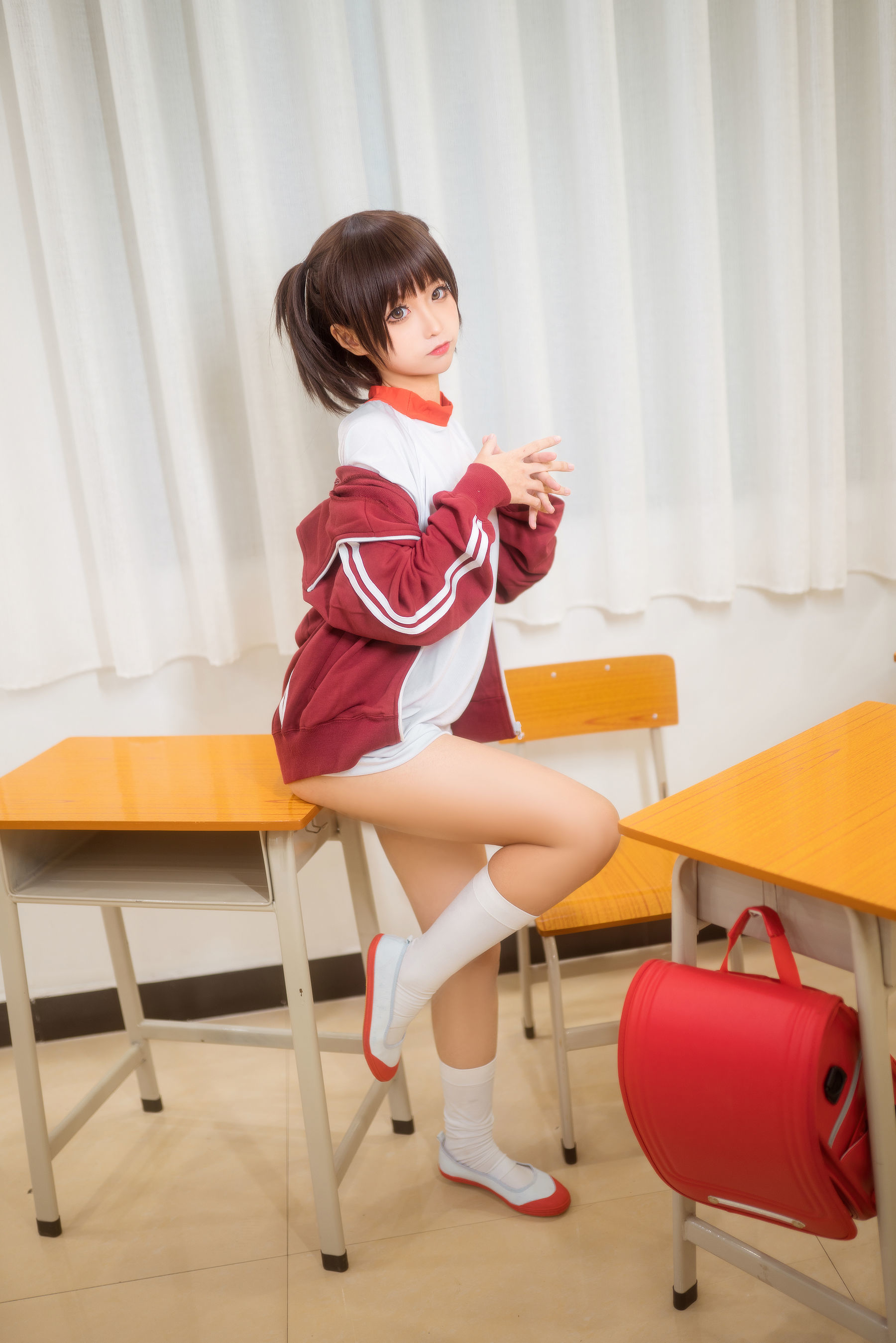 动漫博主蠢沫沫 红体操服-图2