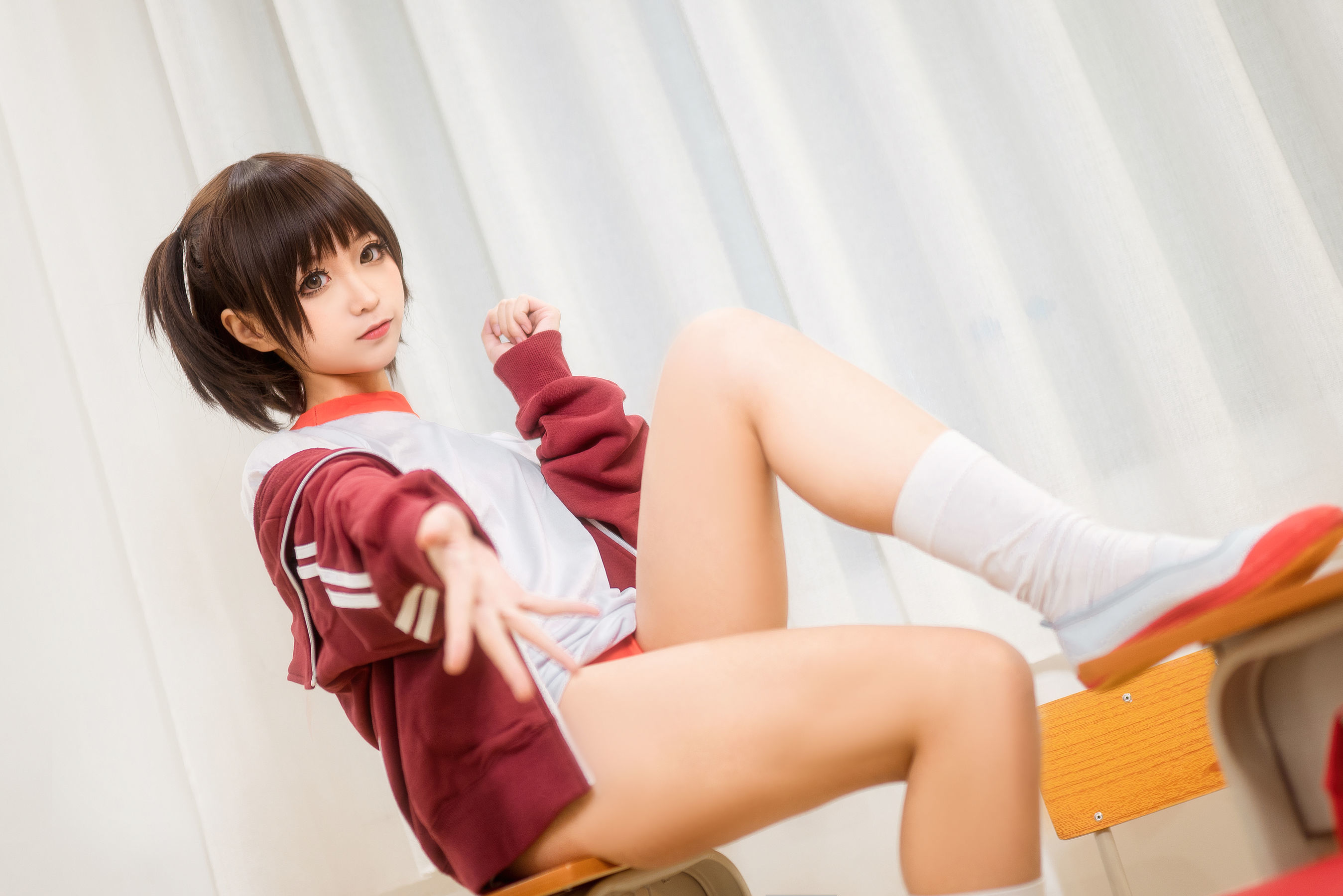 动漫博主蠢沫沫 红体操服-图4