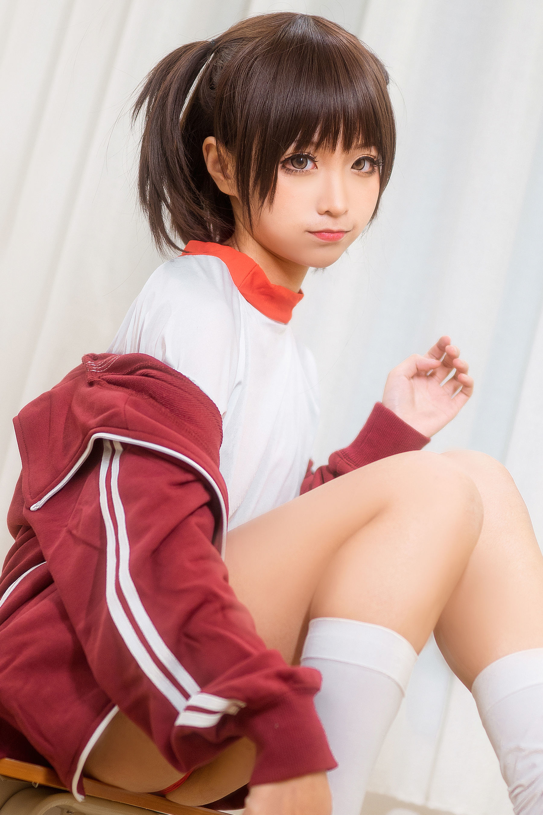 动漫博主蠢沫沫 红体操服-图5