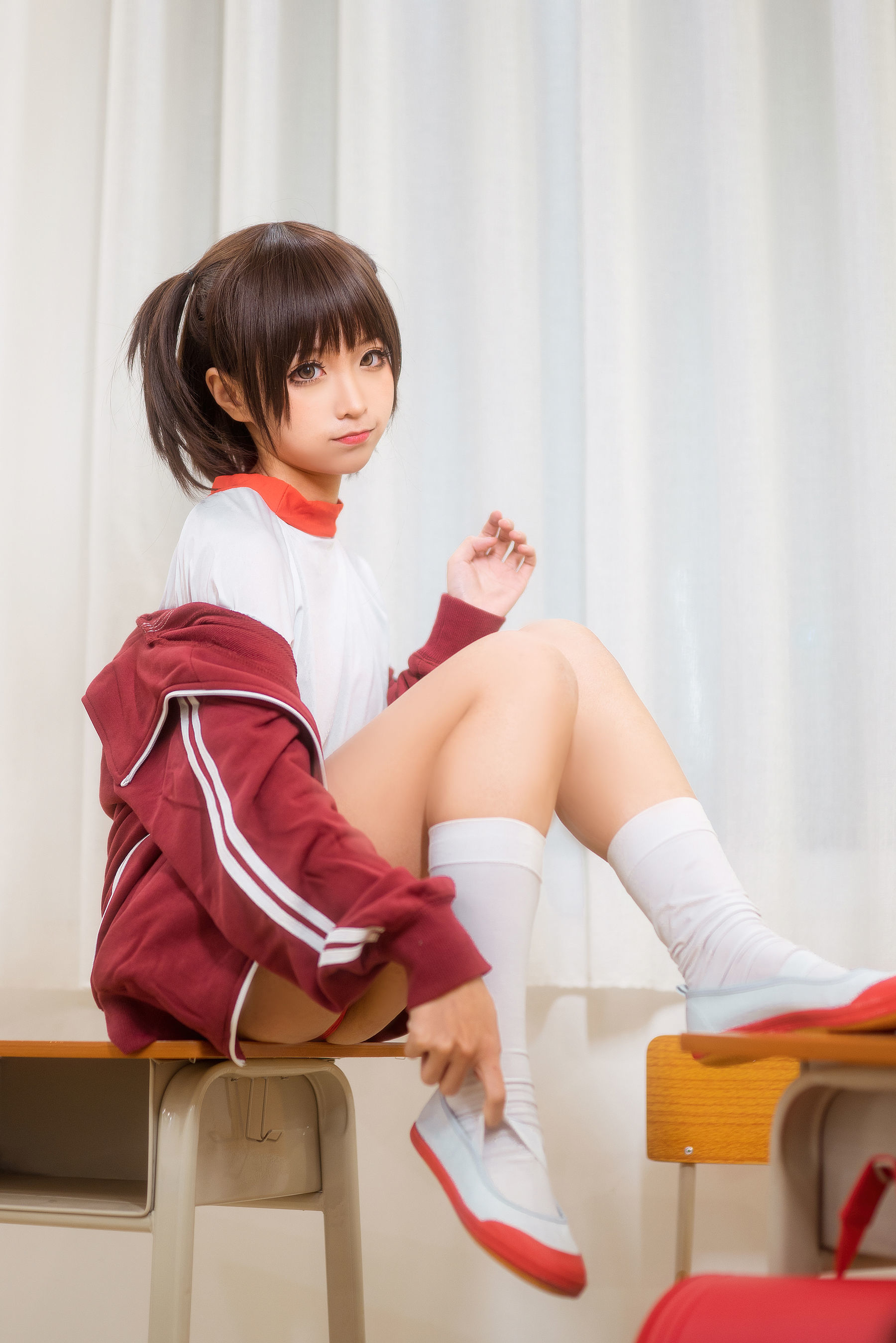 动漫博主蠢沫沫 红体操服-图7
