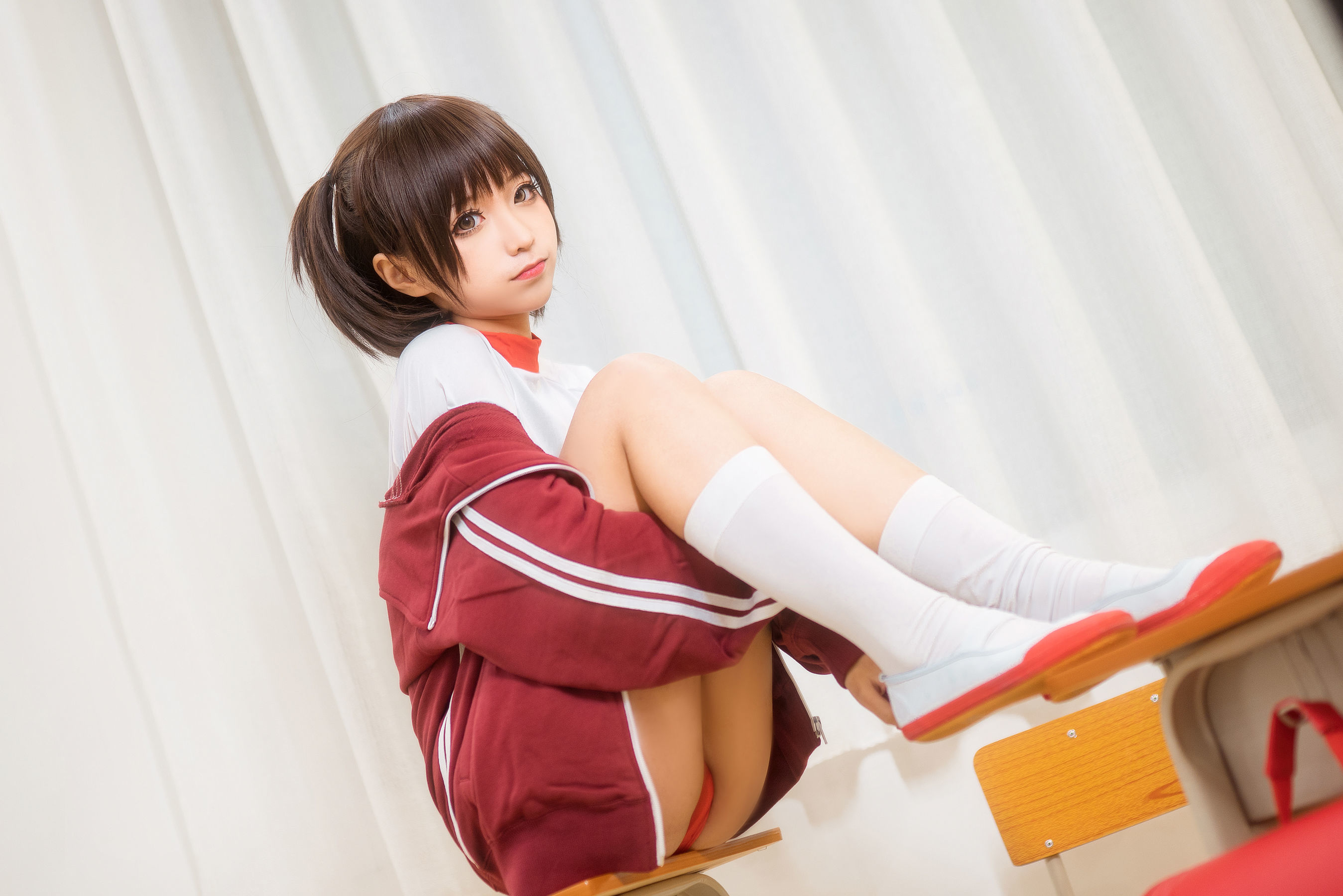 动漫博主蠢沫沫 红体操服-图8