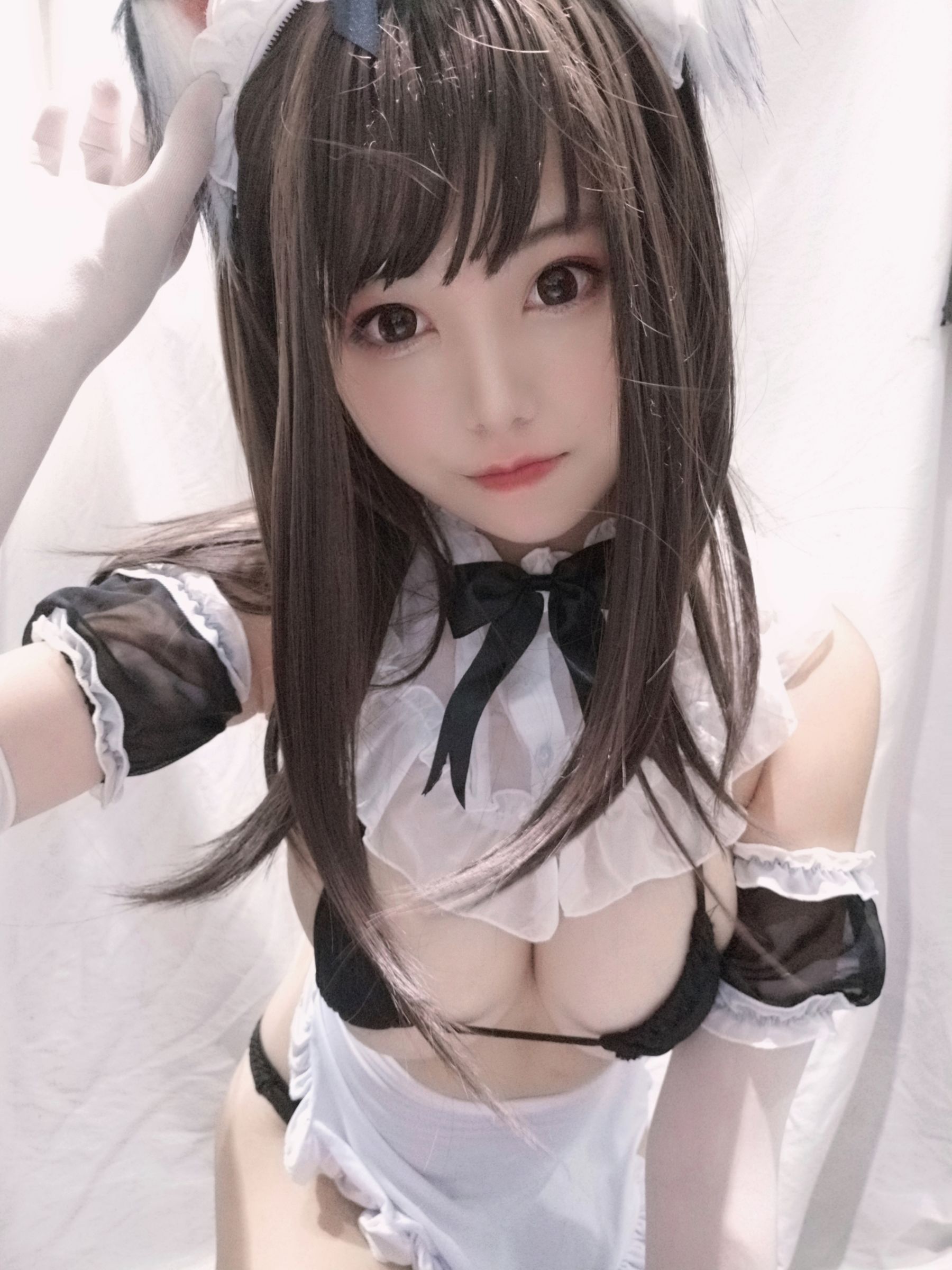 萌系小姐姐蜜汁猫裘 黑白女仆-图18