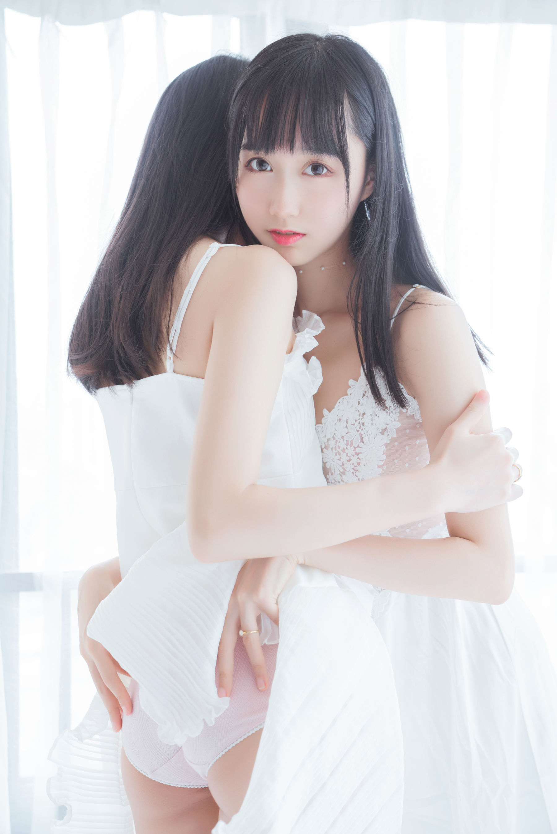 萌系小姐姐木绵绵OwO&桜桃喵 朝(白裙×白裙)-图15