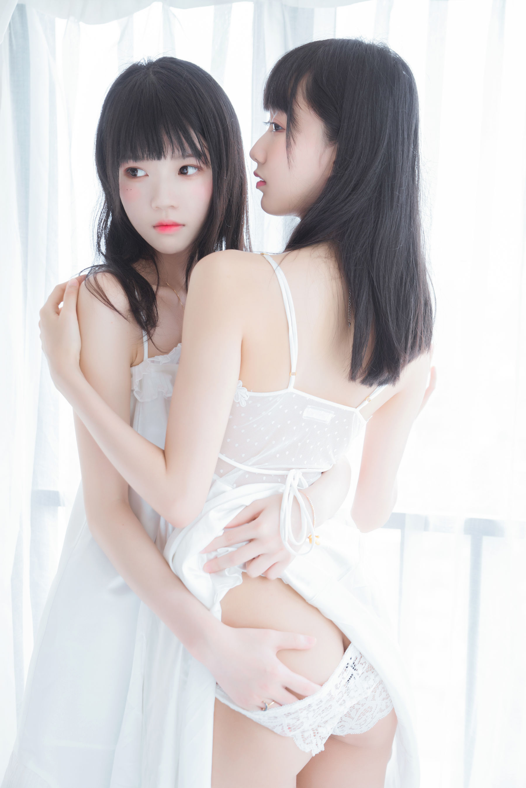 萌系小姐姐木绵绵OwO&桜桃喵 朝(白裙×白裙)-图21