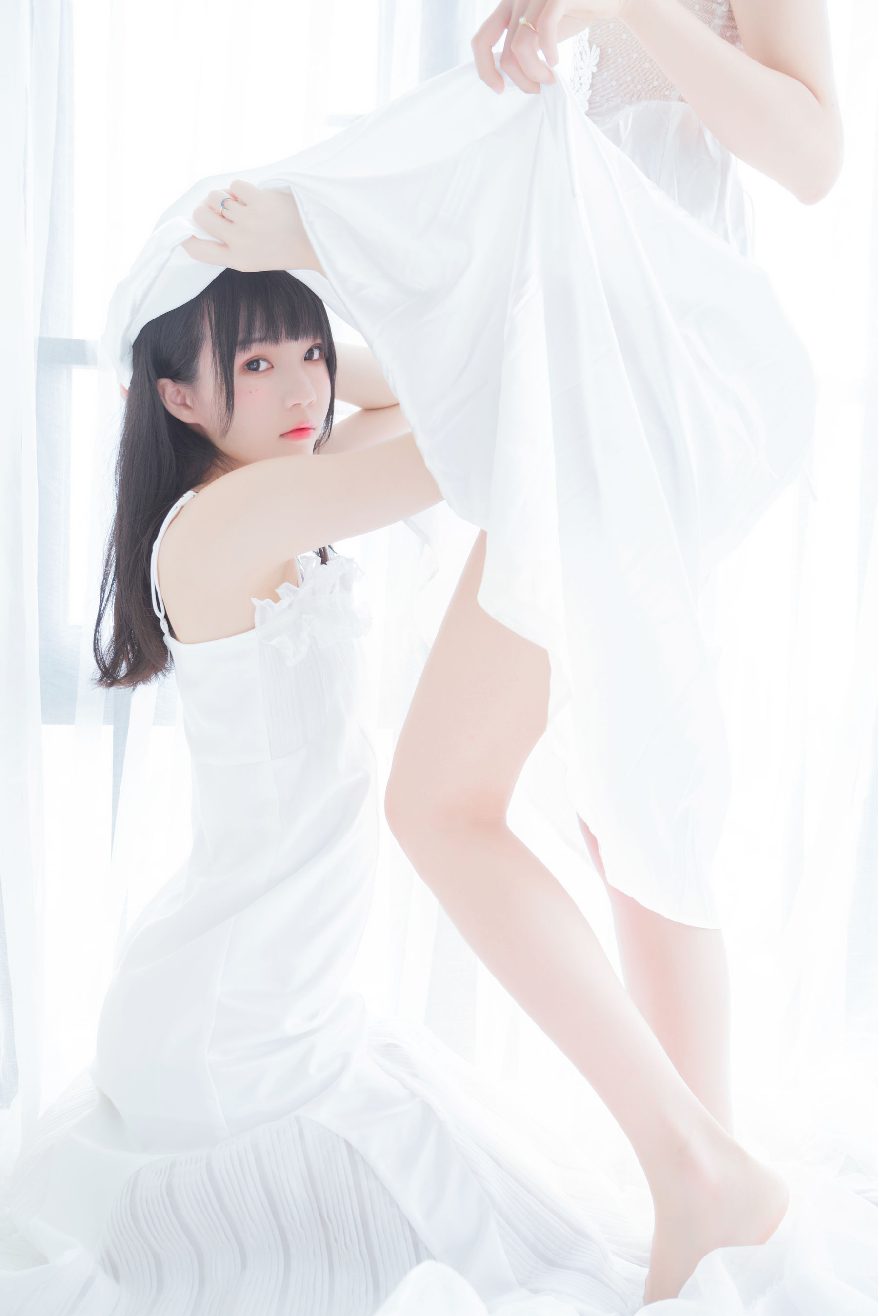 萌系小姐姐木绵绵OwO&桜桃喵 朝(白裙×白裙)-图25