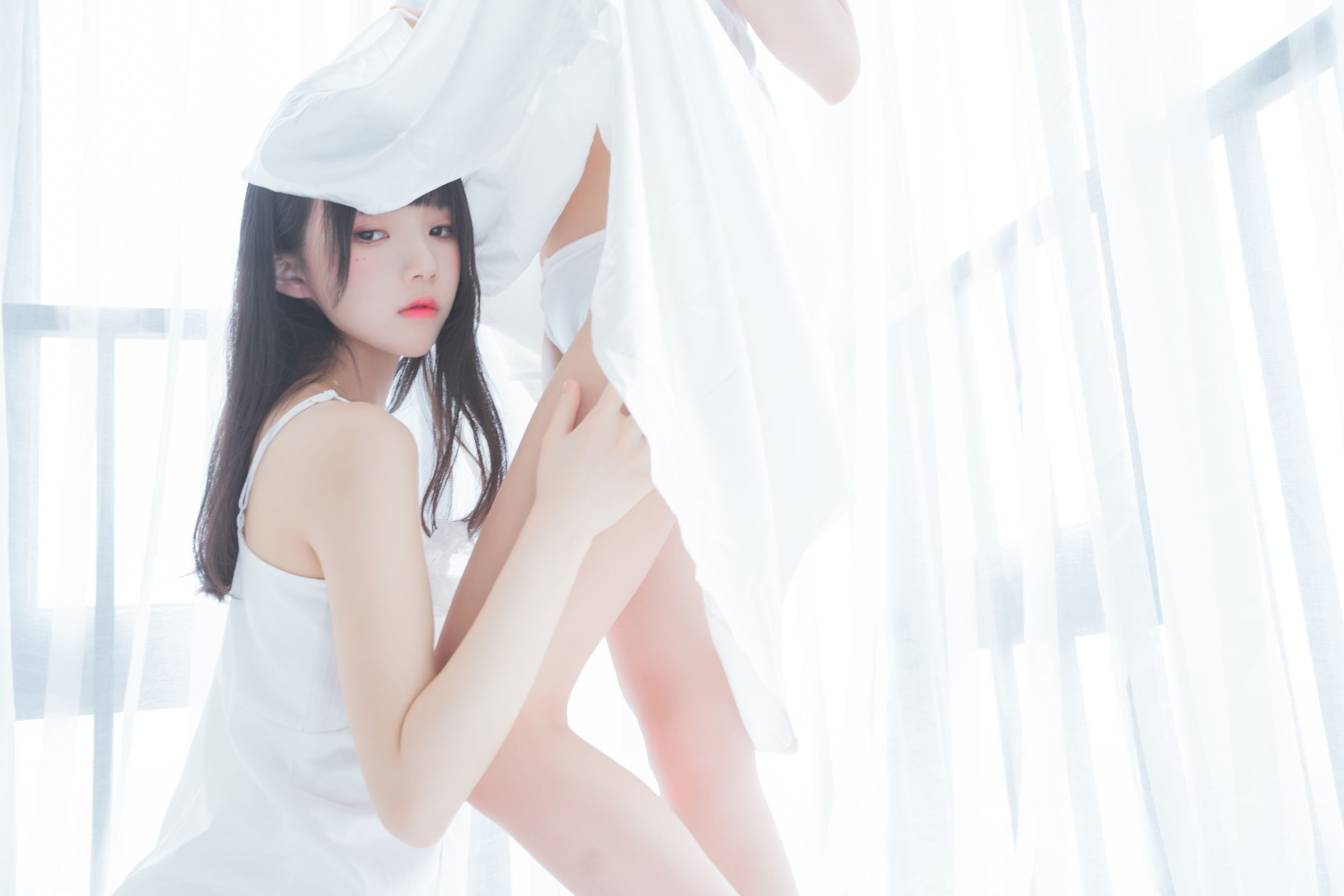 萌系小姐姐木绵绵OwO&桜桃喵 朝(白裙×白裙)-图28