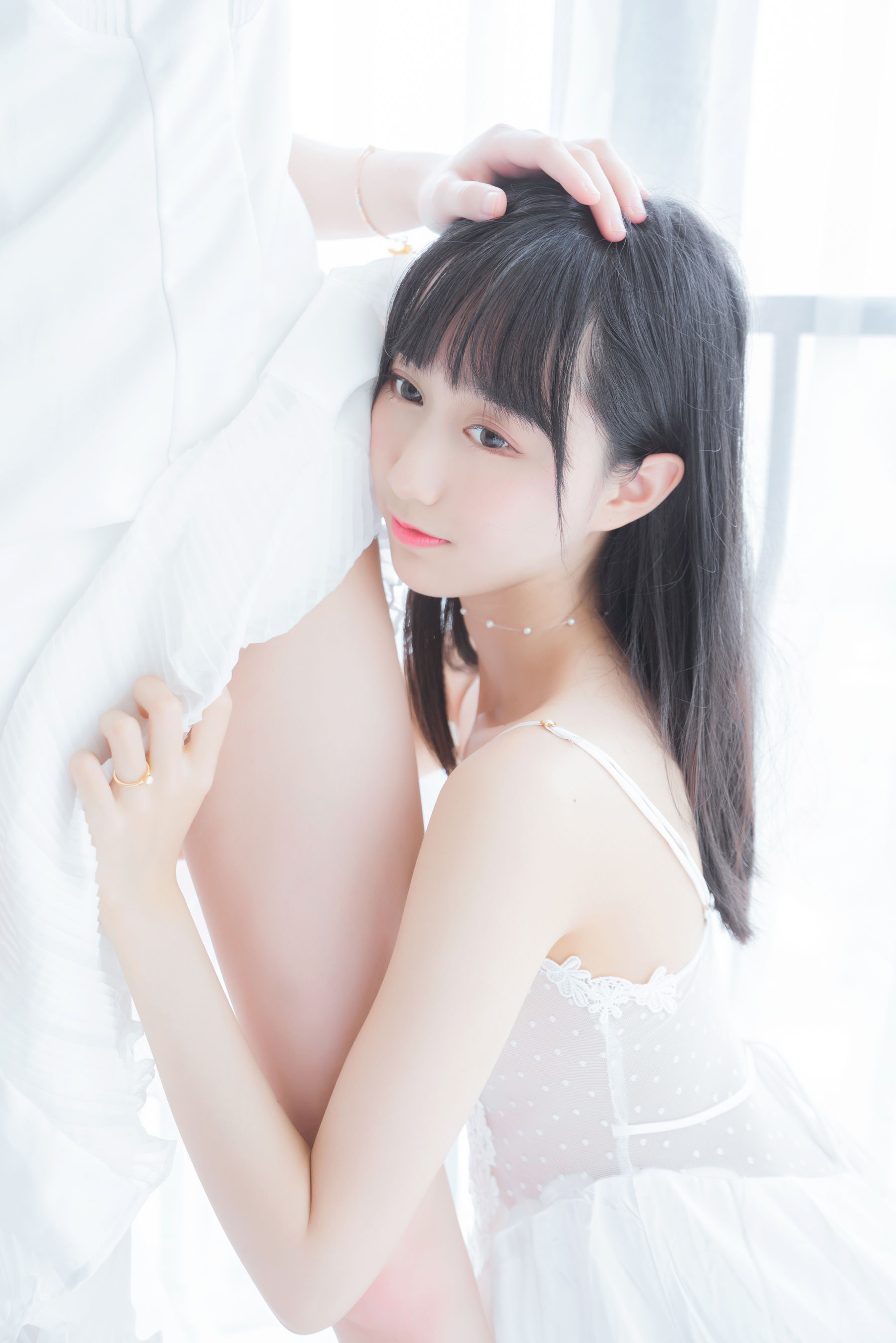 萌系小姐姐木绵绵OwO&桜桃喵 朝(白裙×白裙)-图29
