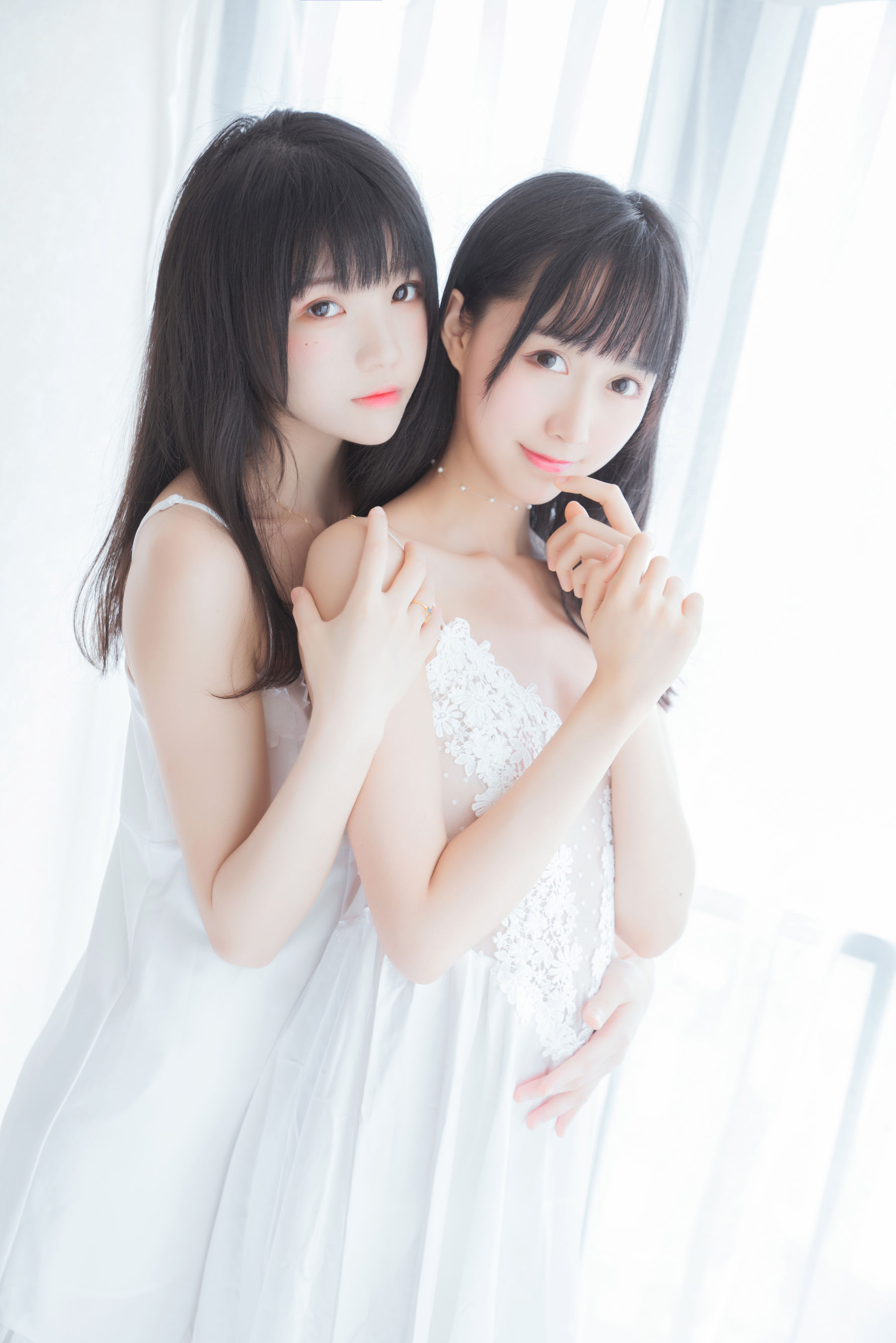 萌系小姐姐木绵绵OwO&桜桃喵 朝(白裙×白裙)-图31