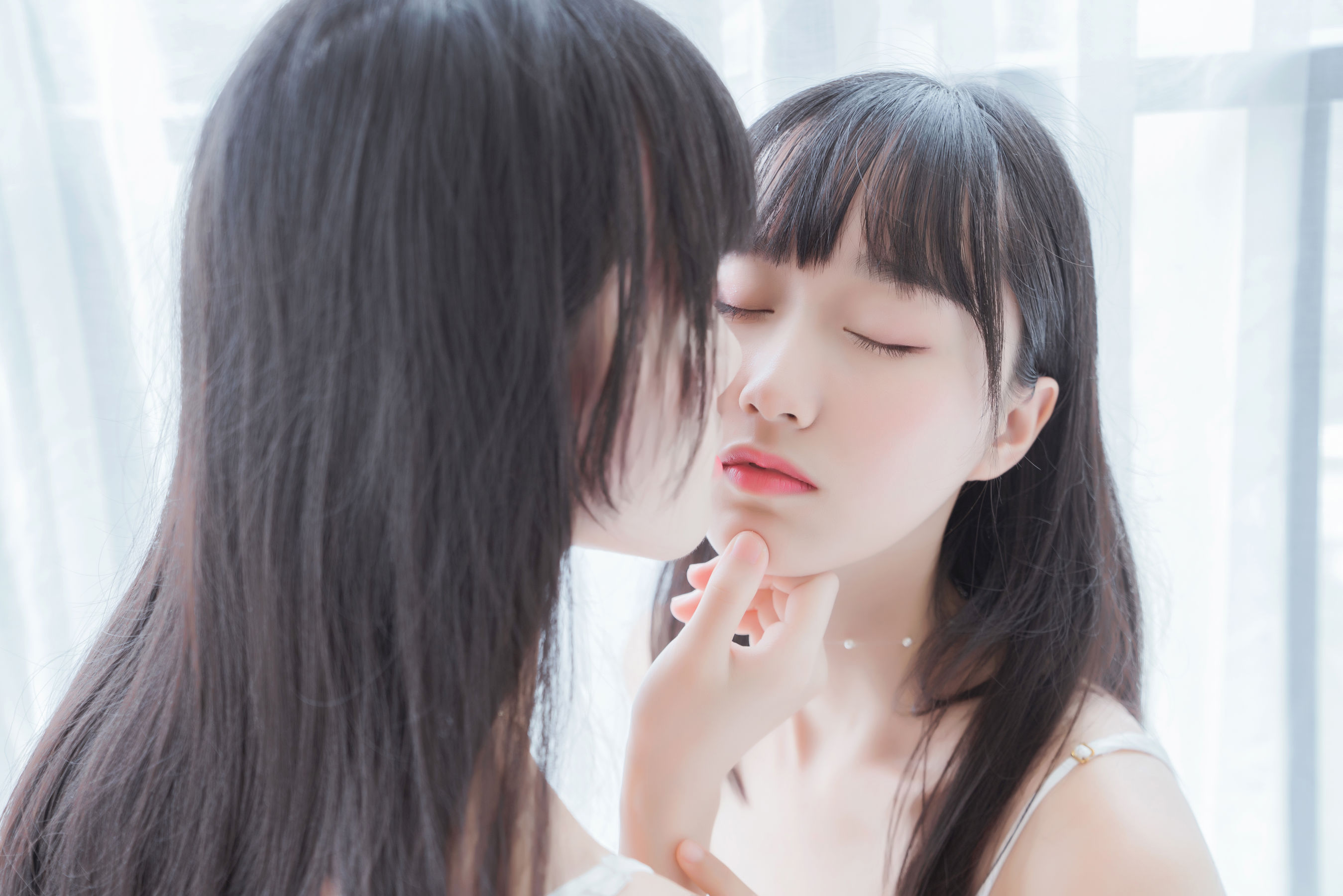 萌系小姐姐木绵绵OwO&桜桃喵 朝(白裙×白裙)-图4