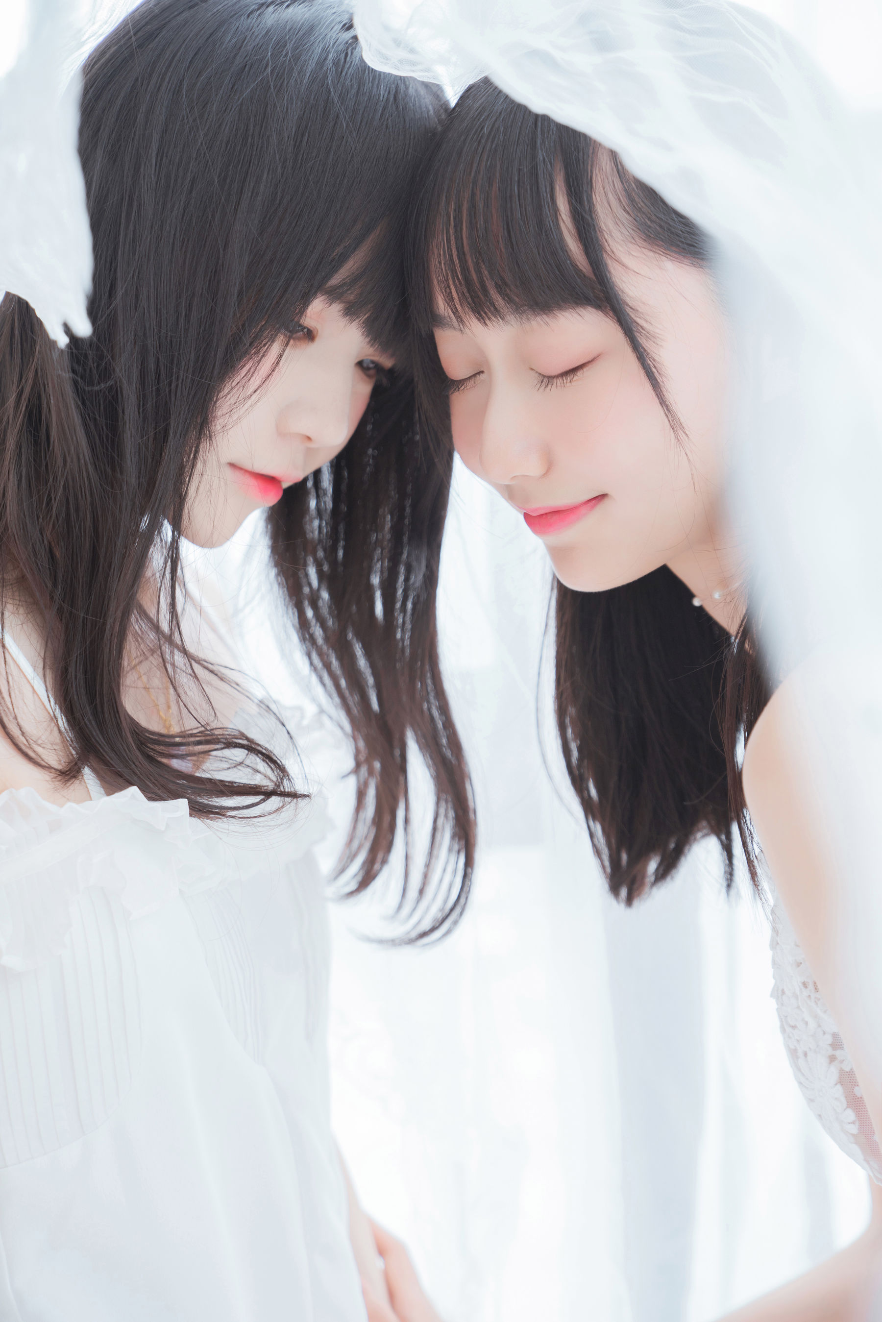 萌系小姐姐木绵绵OwO&桜桃喵 朝(白裙×白裙)-图50
