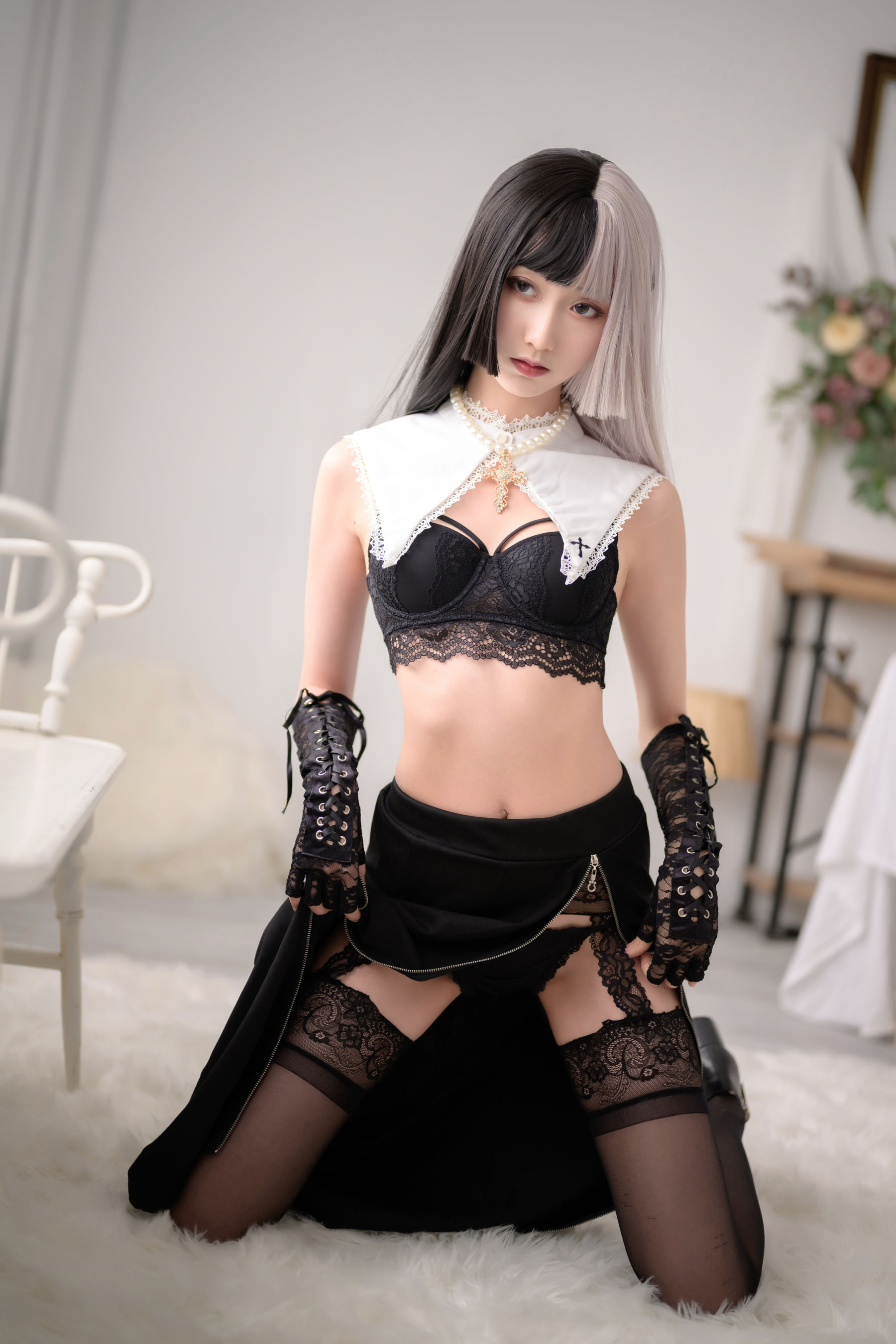 萌系小姐姐木绵绵OwO 黑白修女-图17