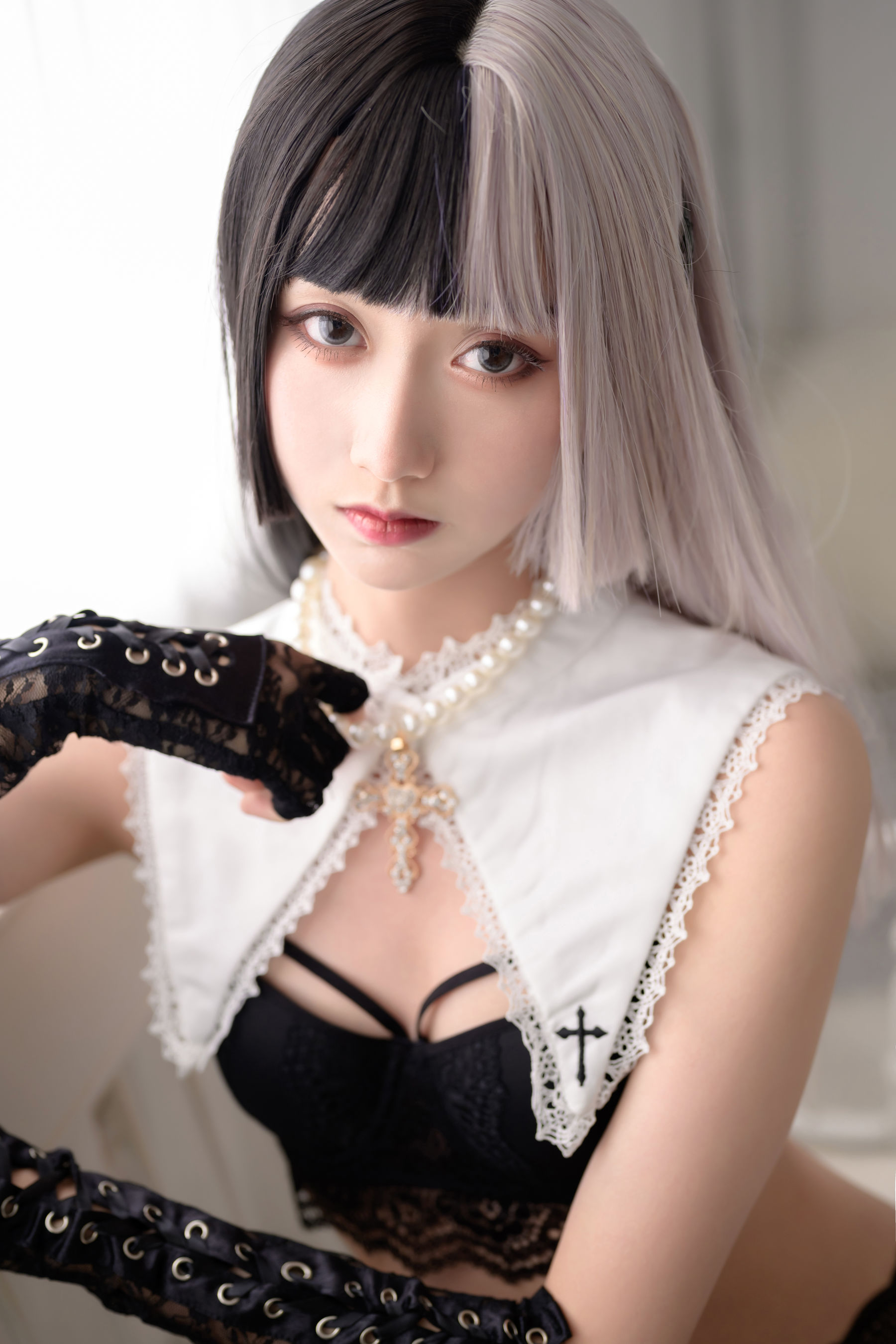 萌系小姐姐木绵绵OwO 黑白修女-图35
