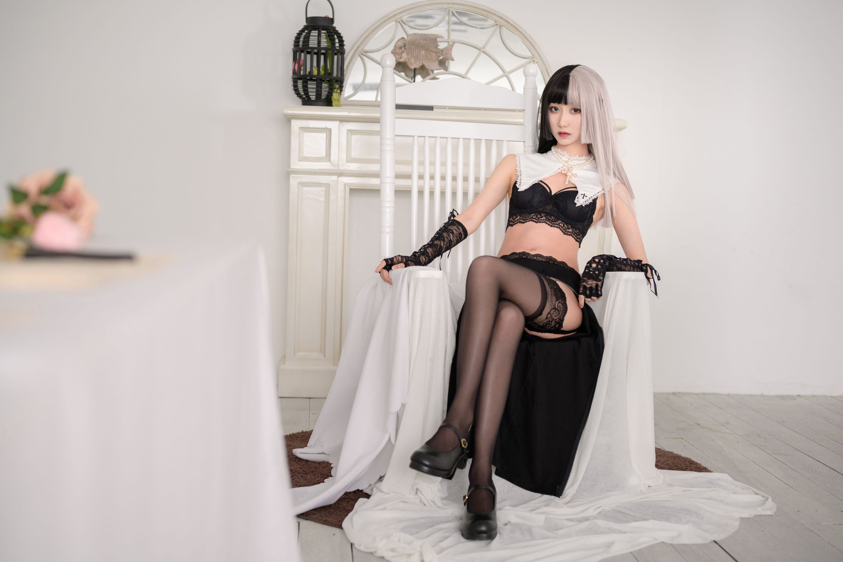 萌系小姐姐木绵绵OwO 黑白修女-图37