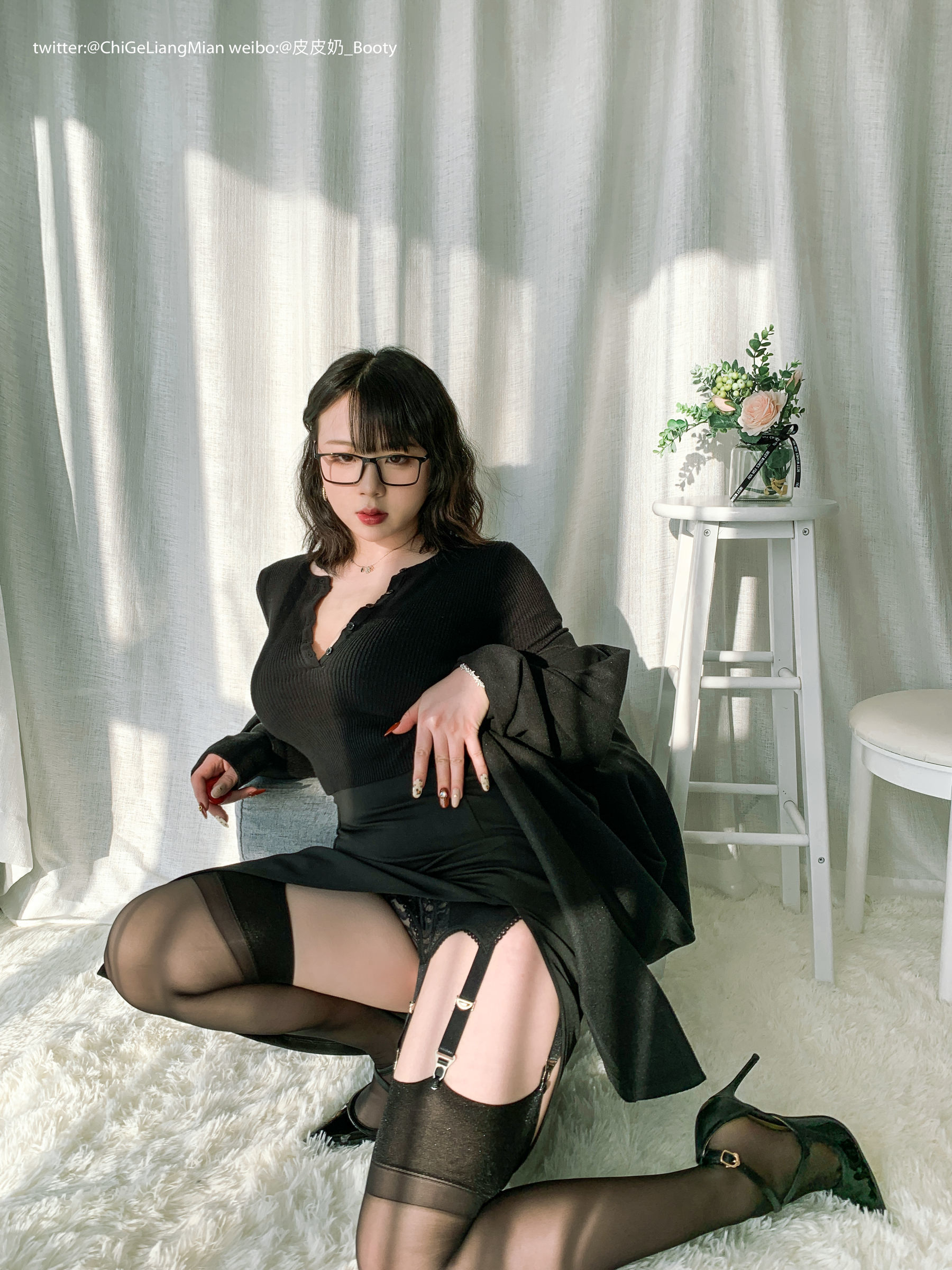 皮皮奶可可爱了啦 黑色OL-图11