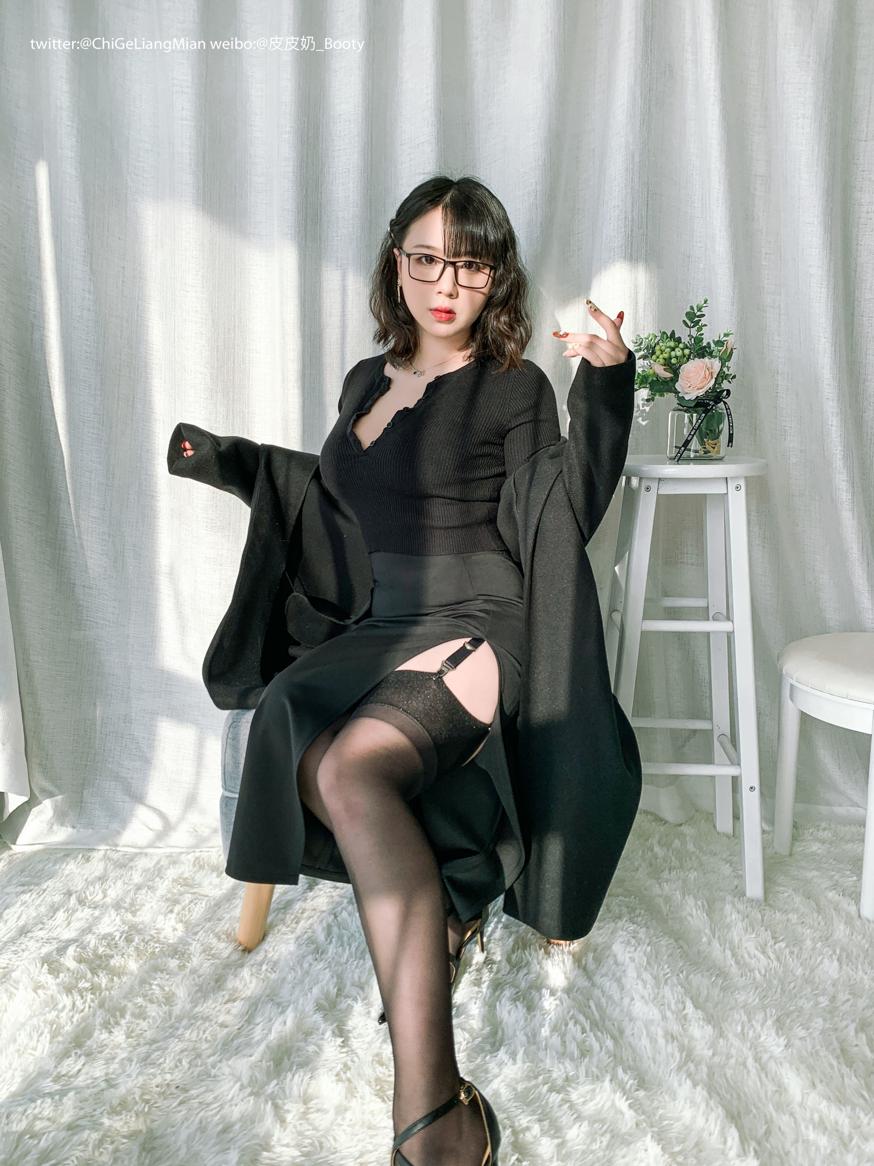 皮皮奶可可爱了啦 黑色OL-图12