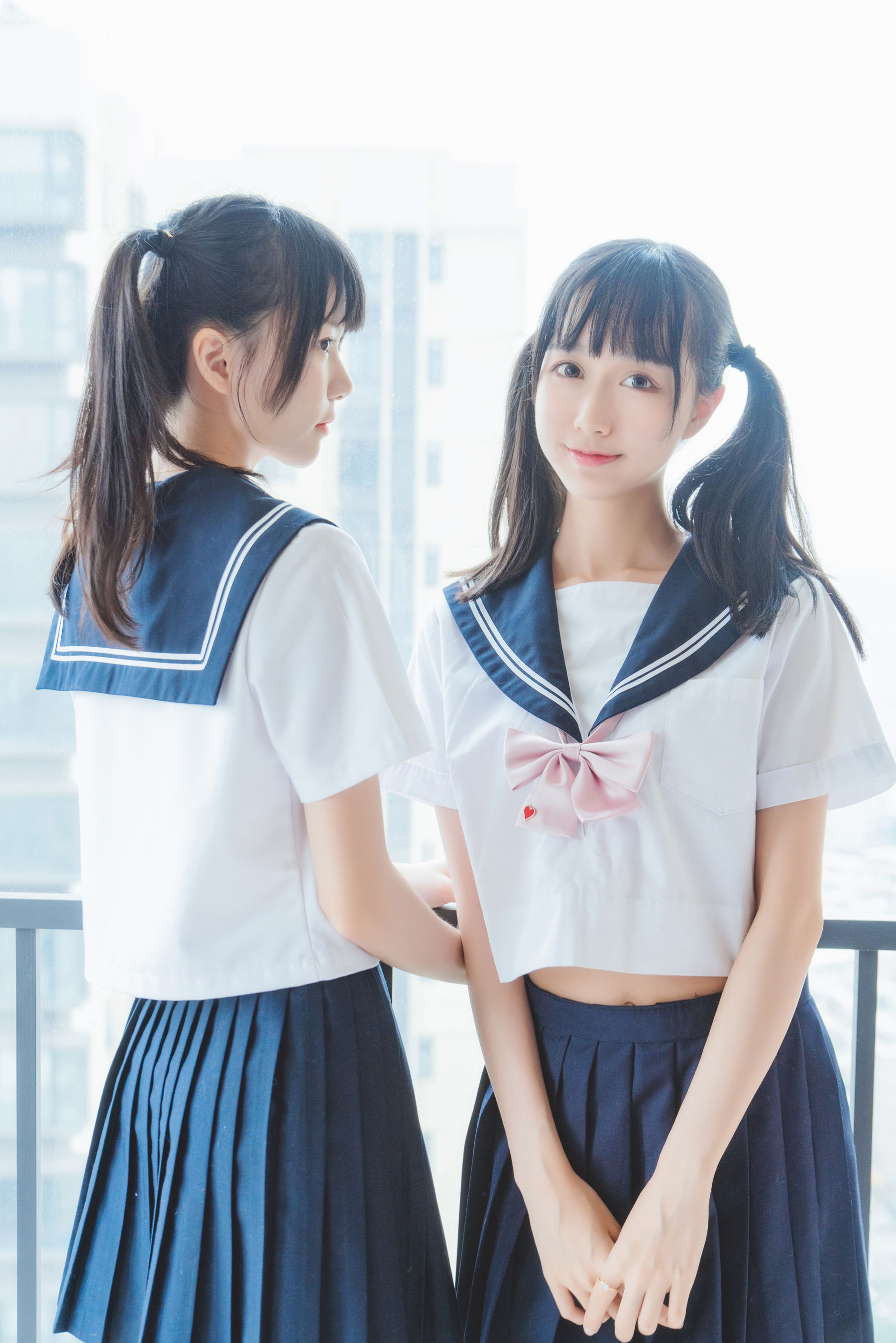 萌系小姐姐木绵绵OwO&桜桃喵 她(制服×制服)-图0
