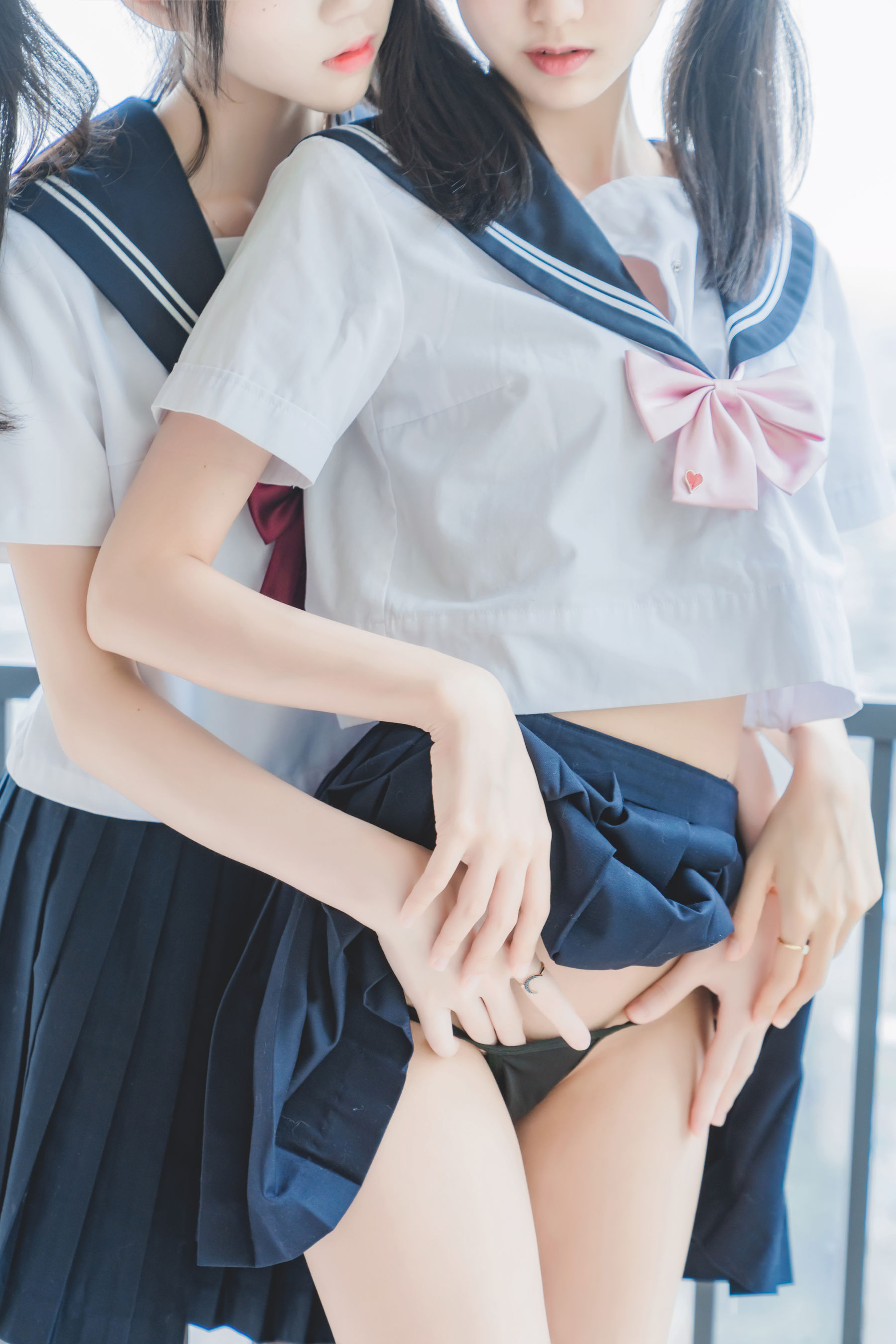 萌系小姐姐木绵绵OwO&桜桃喵 她(制服×制服)-图12