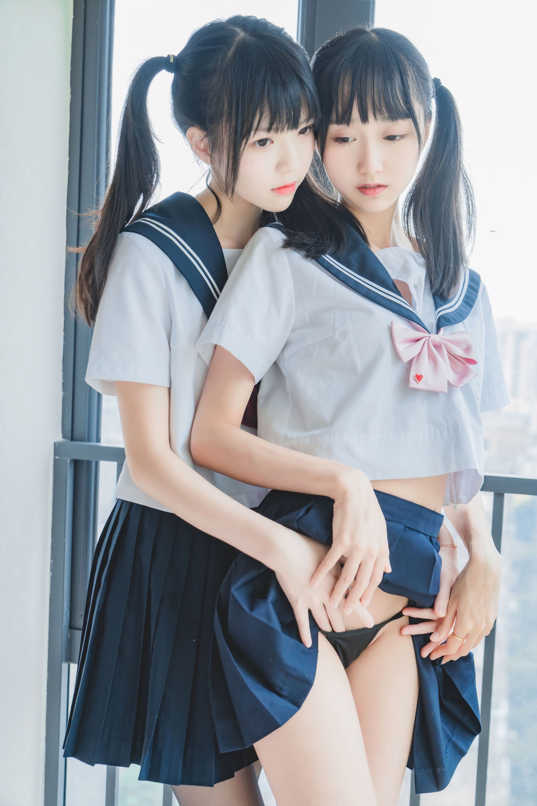 萌系小姐姐木绵绵OwO&桜桃喵 她(制服×制服)-图13