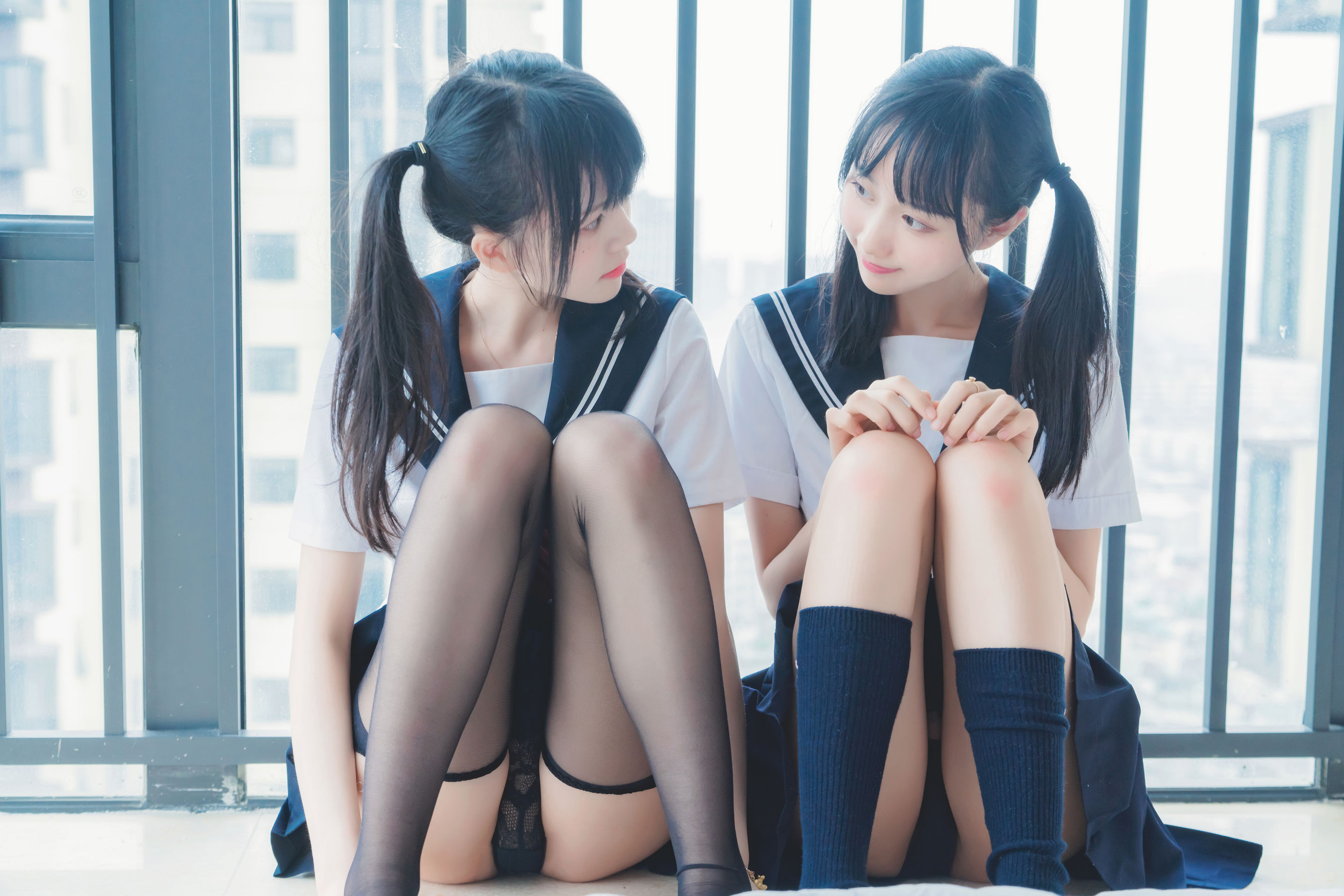 萌系小姐姐木绵绵OwO&桜桃喵 她(制服×制服)-图25