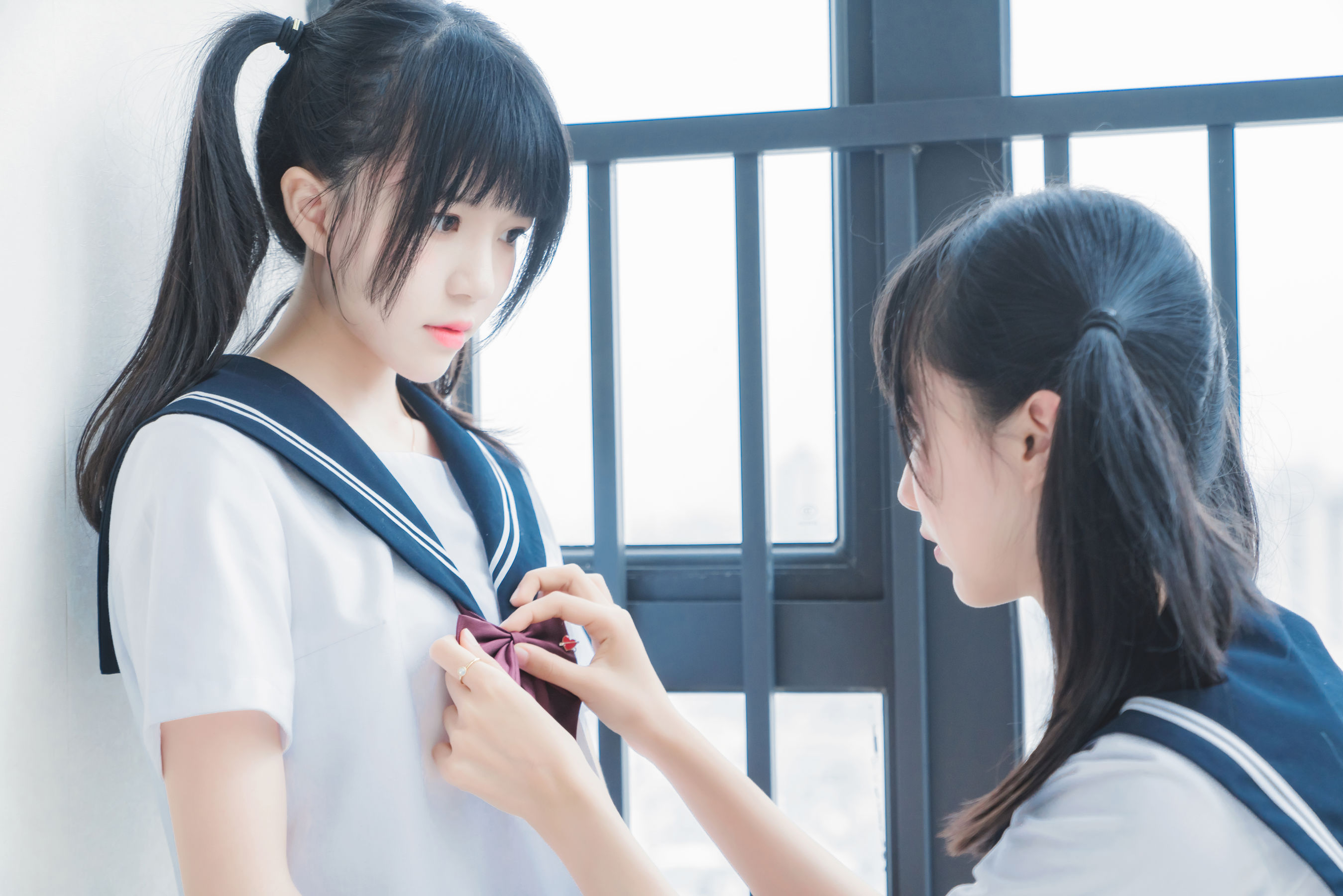 萌系小姐姐木绵绵OwO&桜桃喵 她(制服×制服)-图29