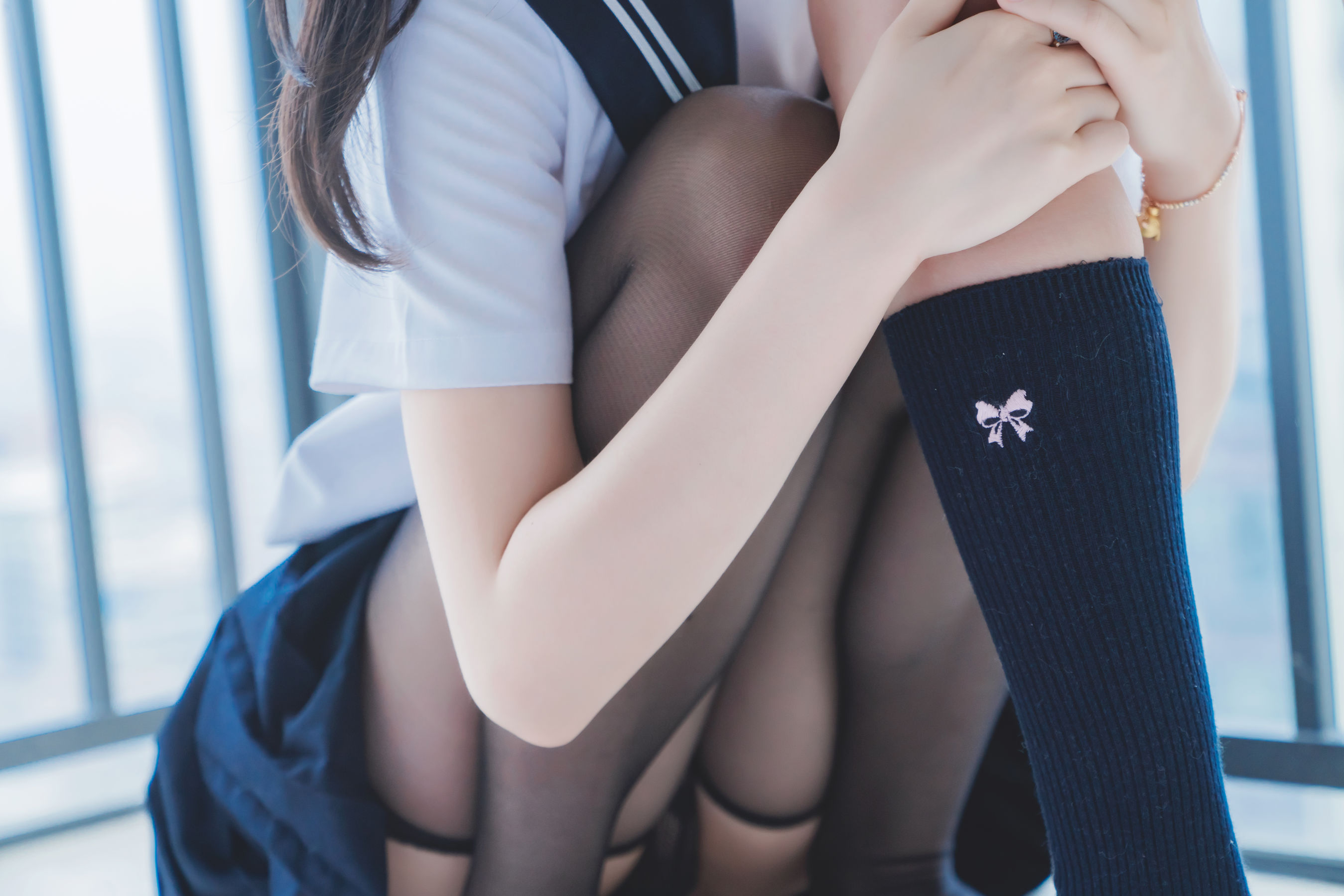 萌系小姐姐木绵绵OwO&桜桃喵 她(制服×制服)-图35