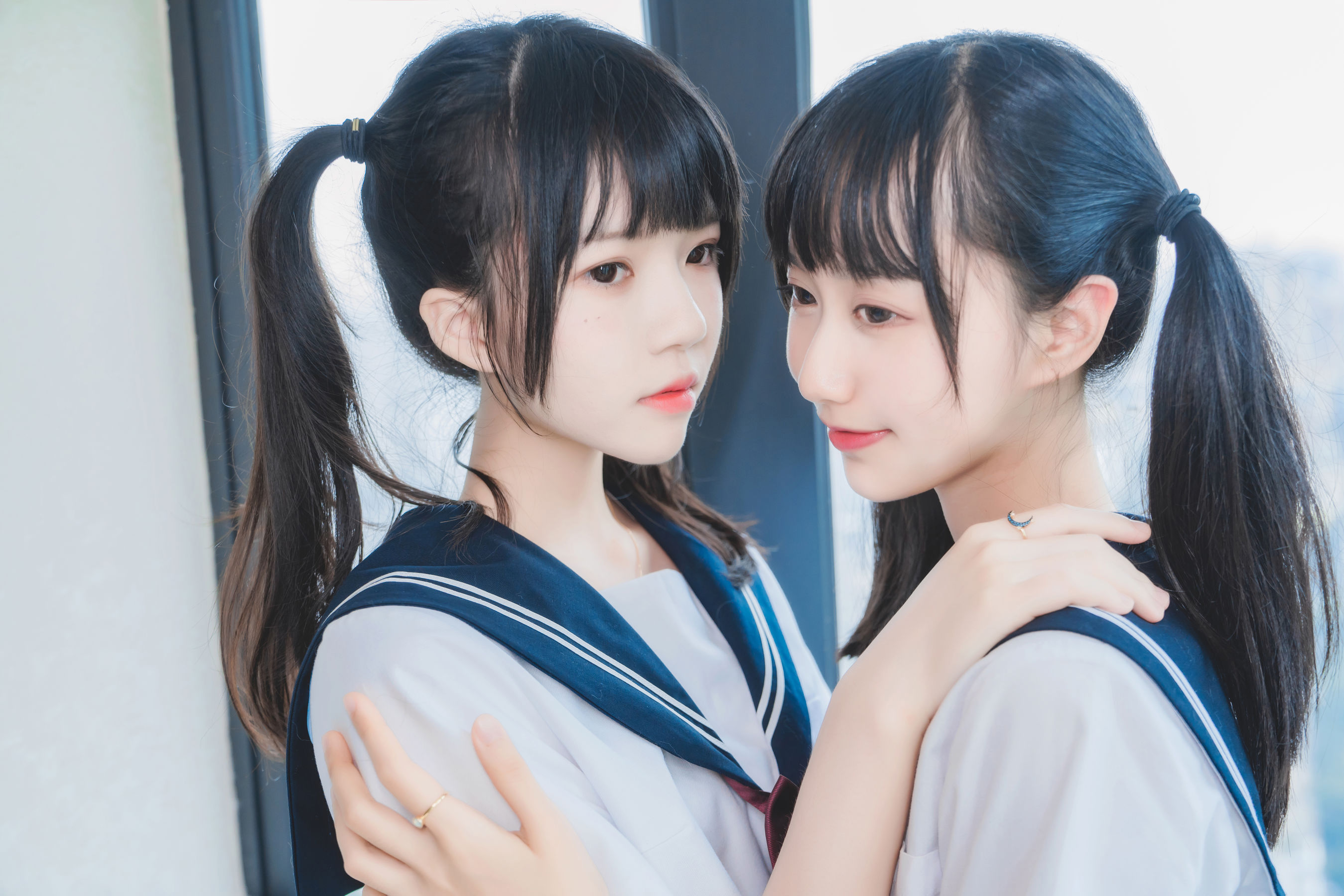萌系小姐姐木绵绵OwO&桜桃喵 她(制服×制服)-图4