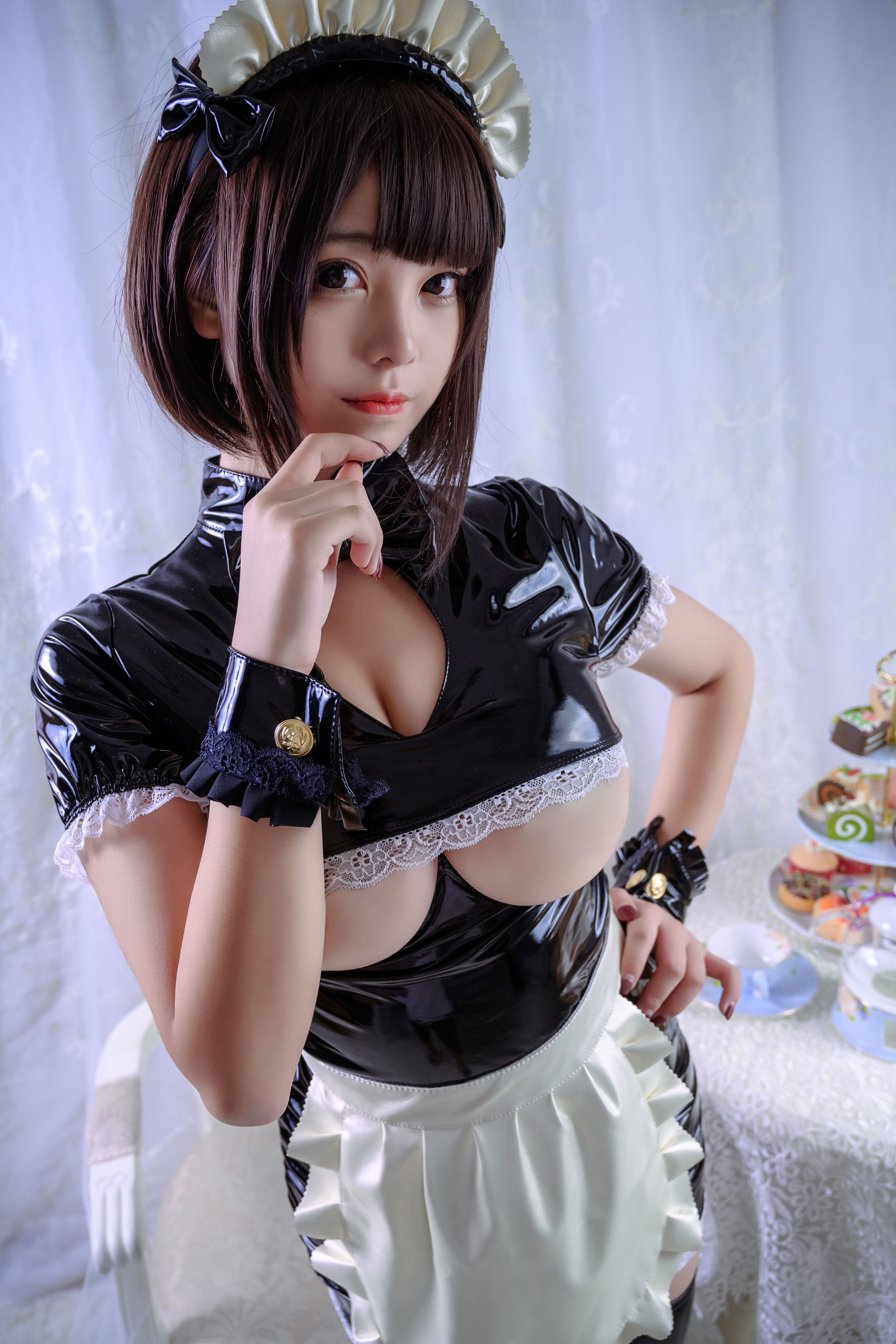 萌系小姐姐蜜汁猫裘 漆皮女仆-图13