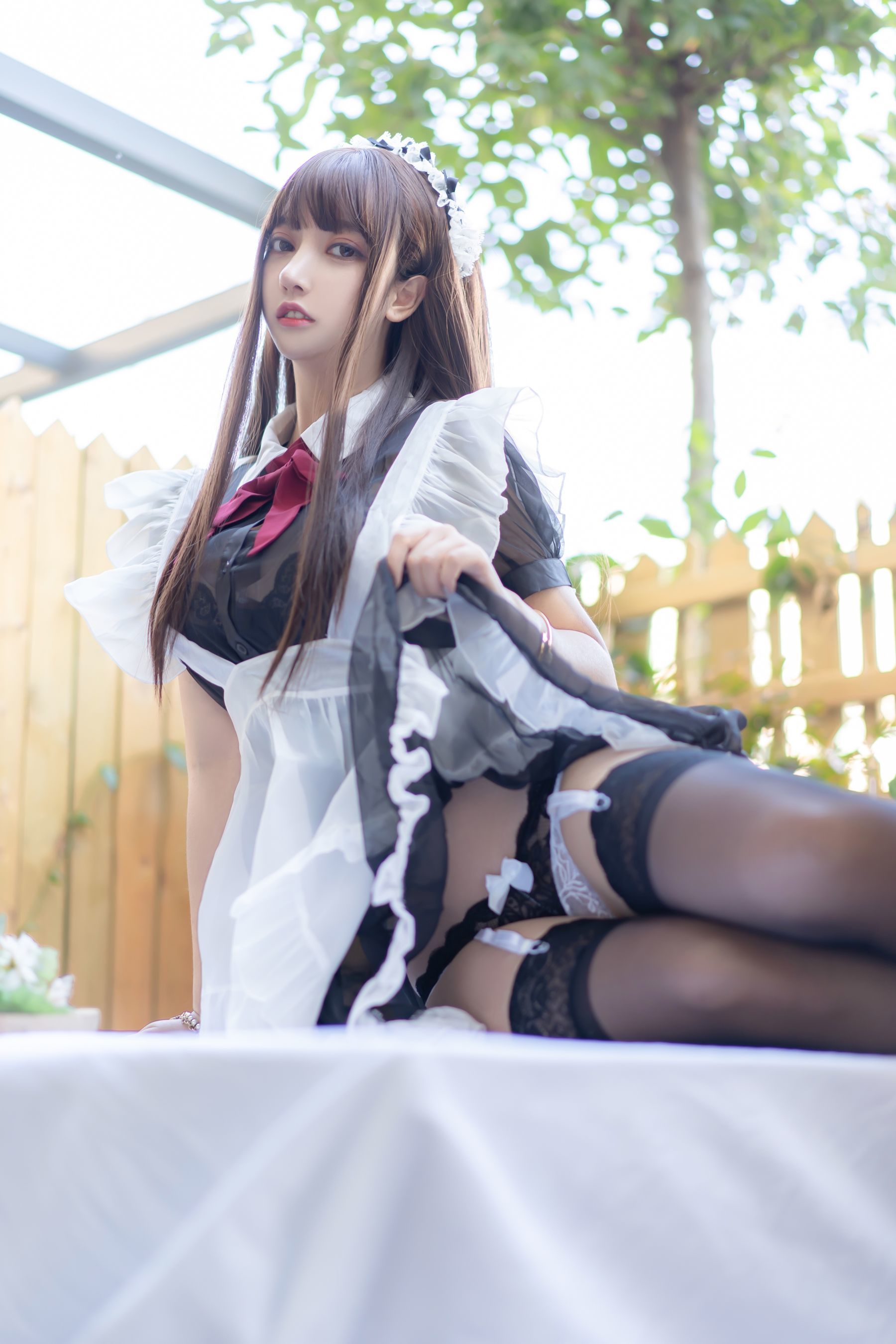 斗鱼米线线sama写真 透明女仆-图17