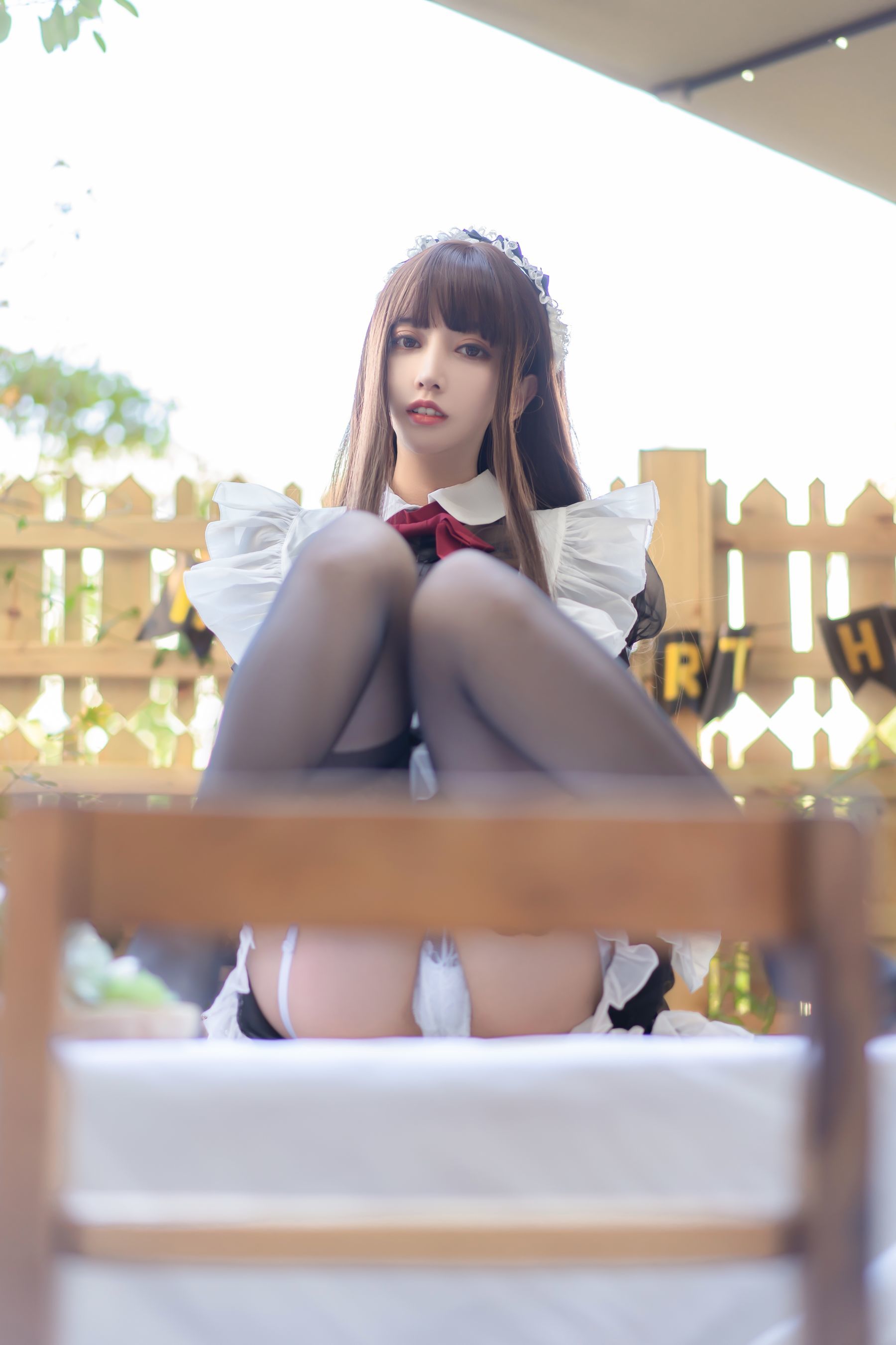斗鱼米线线sama写真 透明女仆-图23