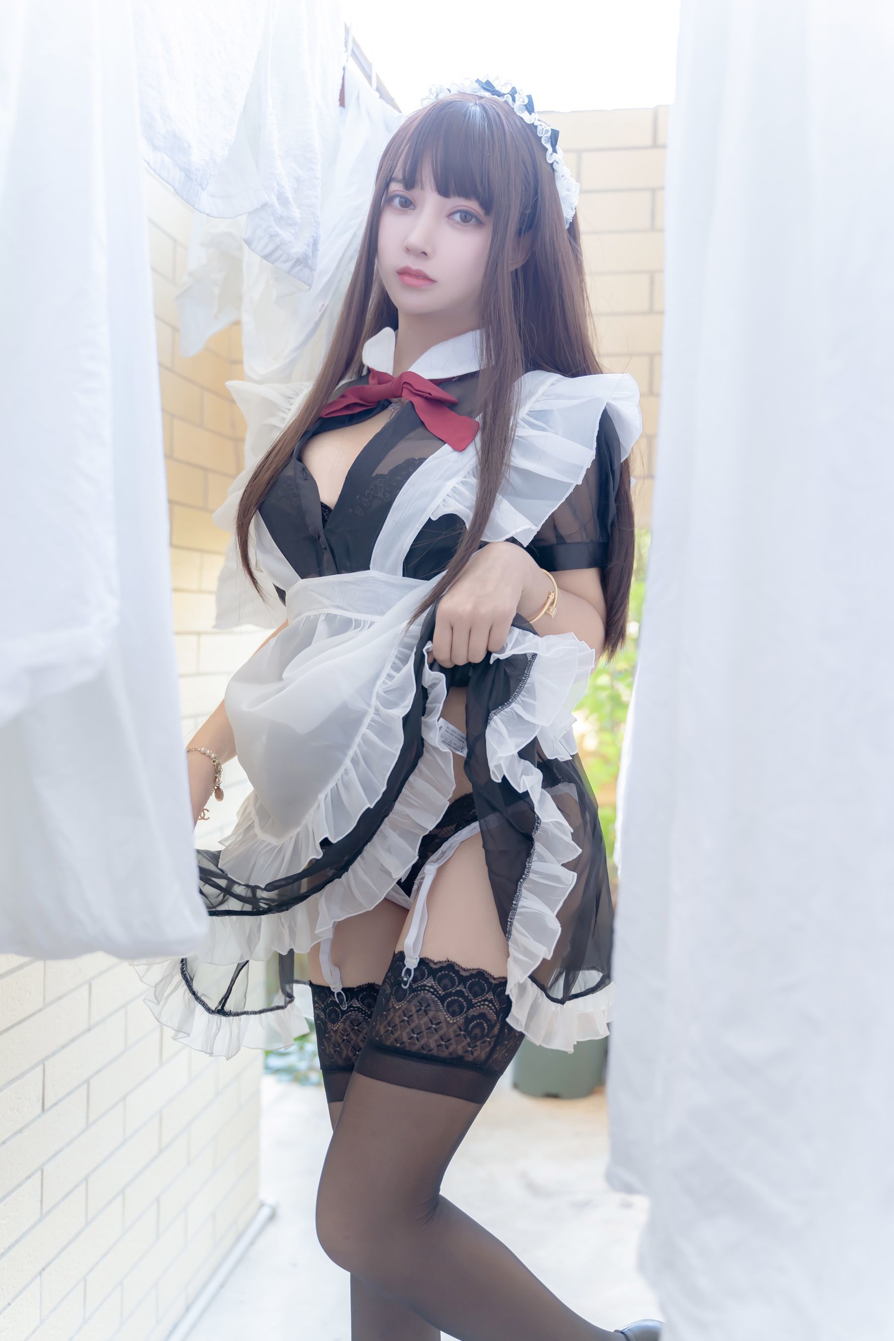 斗鱼米线线sama写真 透明女仆-图41