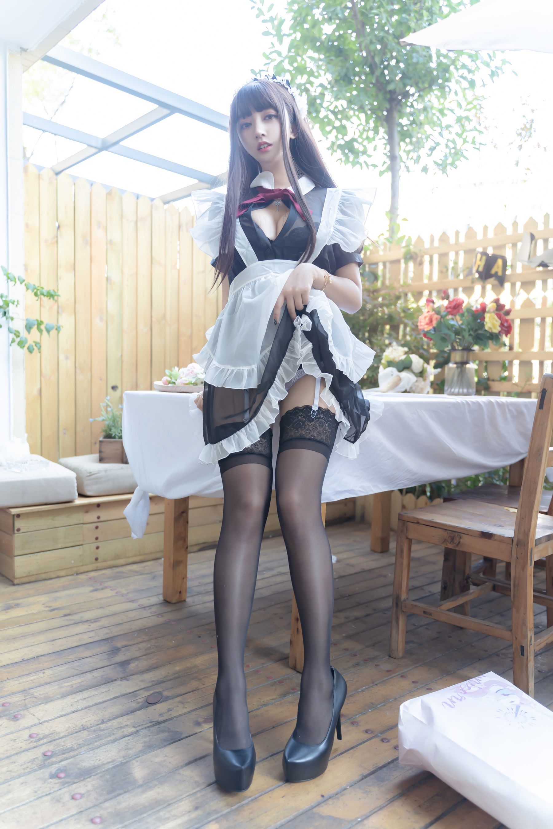 斗鱼米线线sama写真 透明女仆-图6