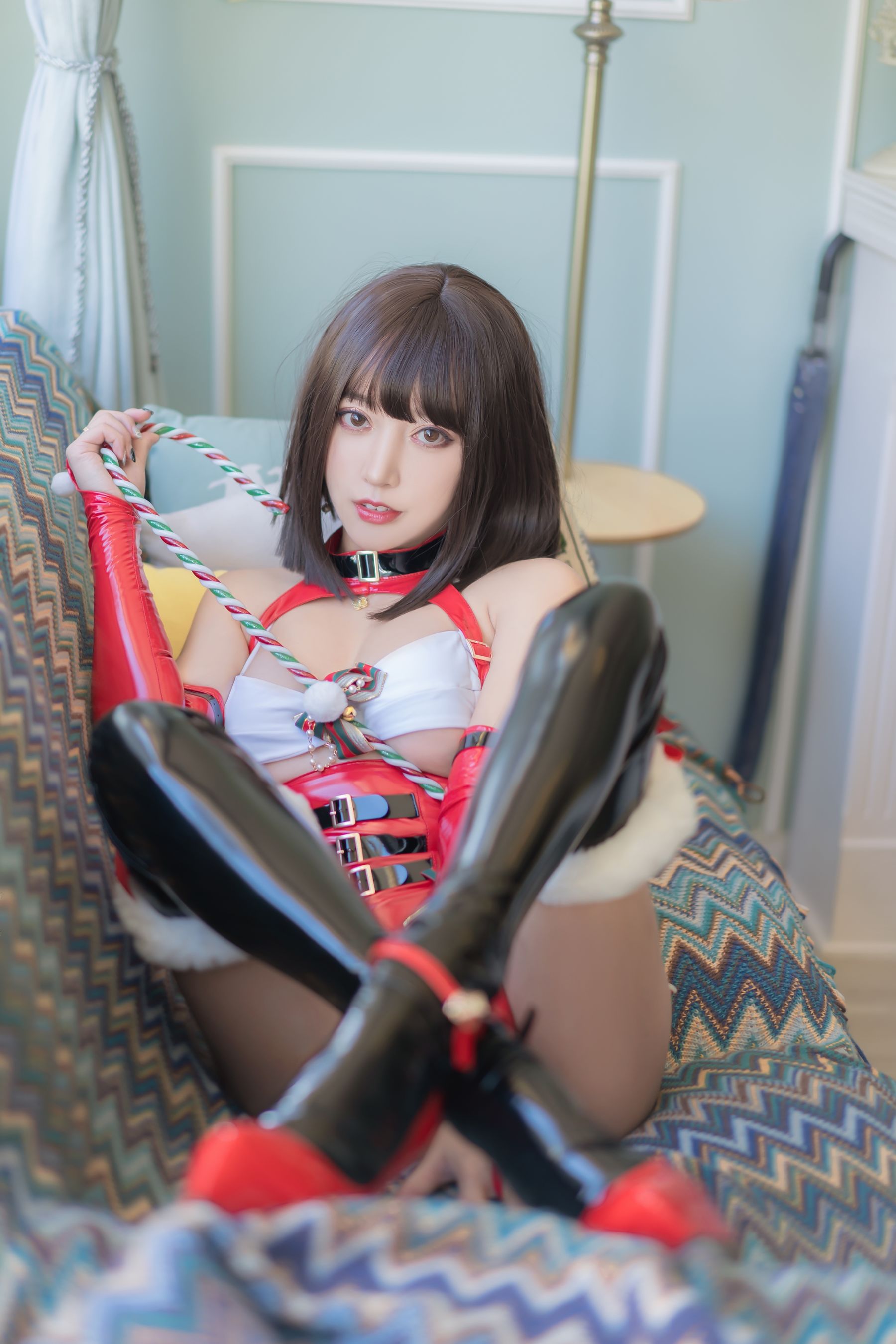 斗鱼米线线sama写真 圣诞-图47