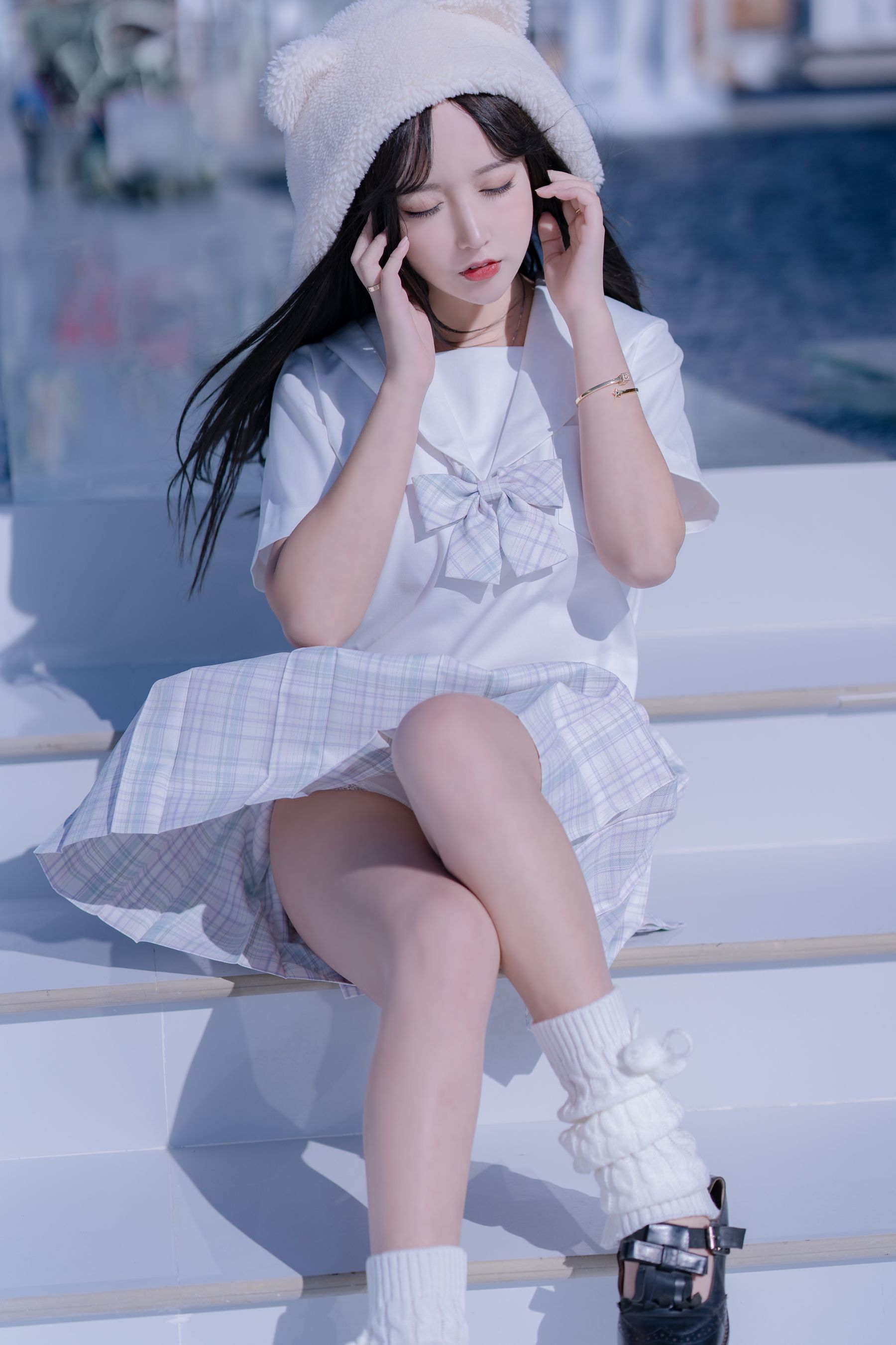 斗鱼米线线sama写真 JK萌妹-图24