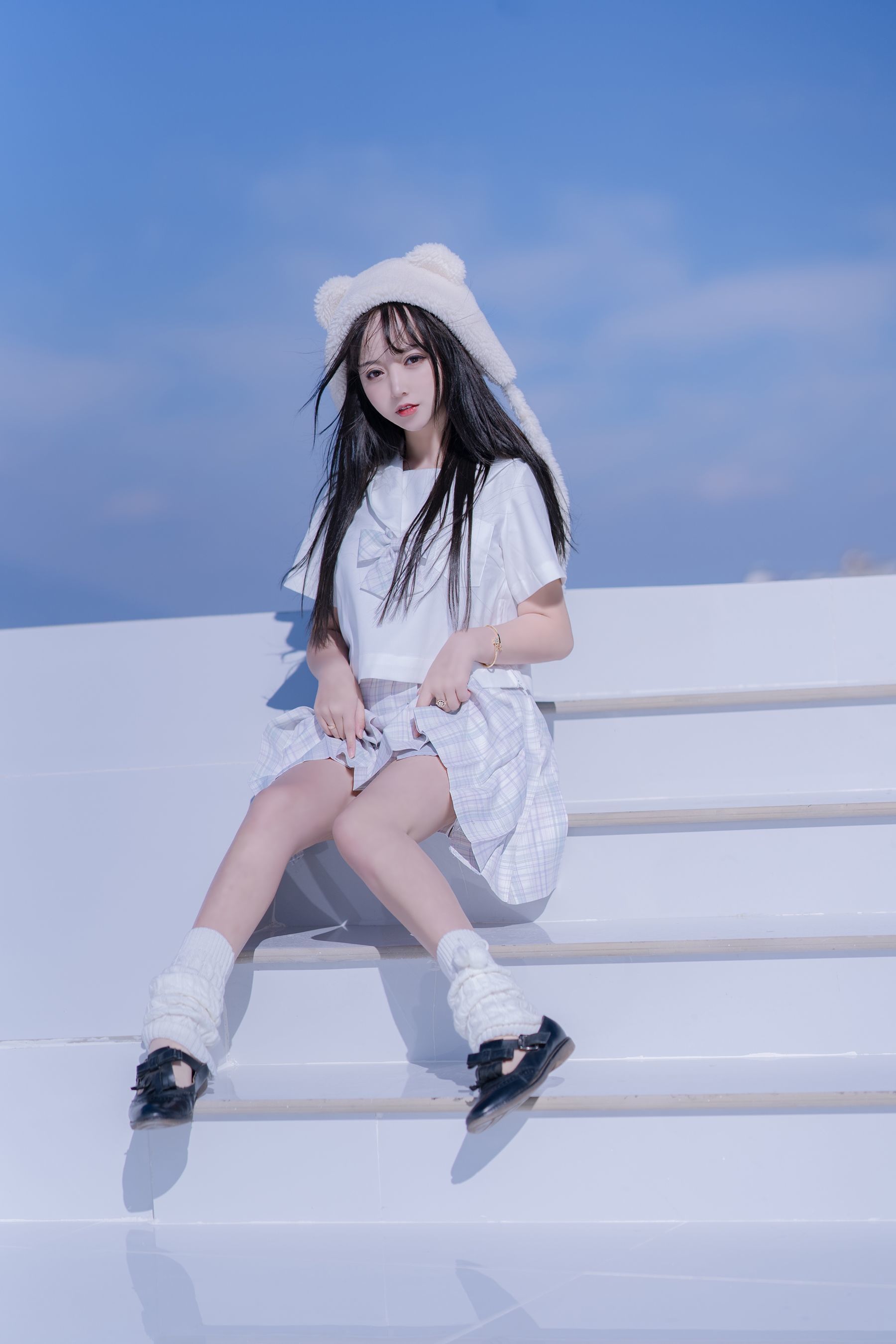 斗鱼米线线sama写真 JK萌妹-图33
