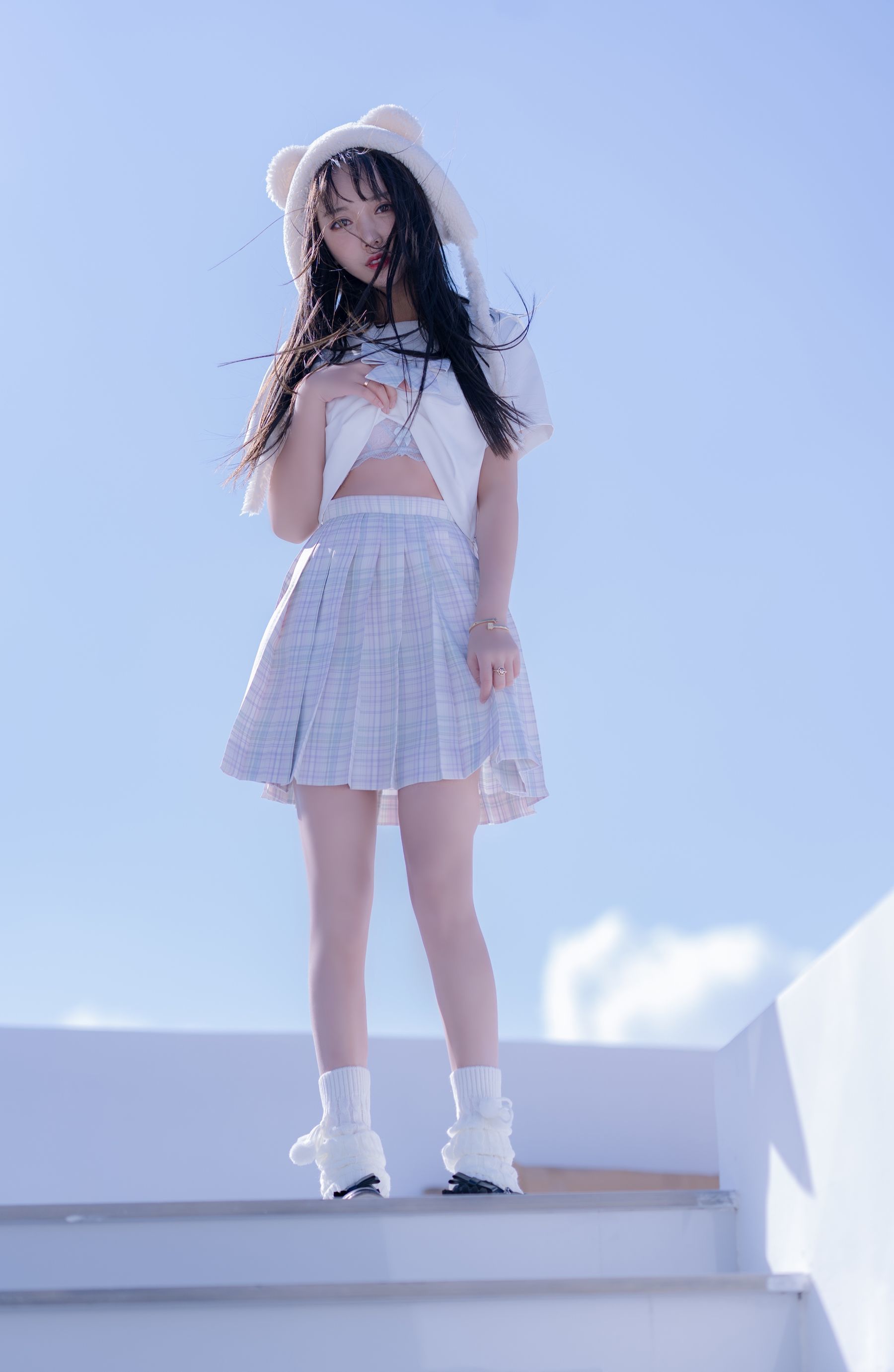 斗鱼米线线sama写真 JK萌妹-图36