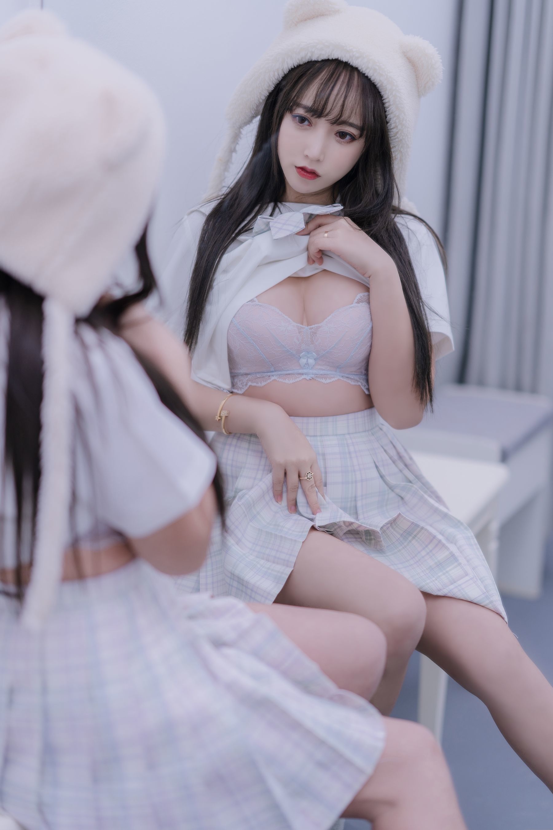 斗鱼米线线sama写真 JK萌妹-图3