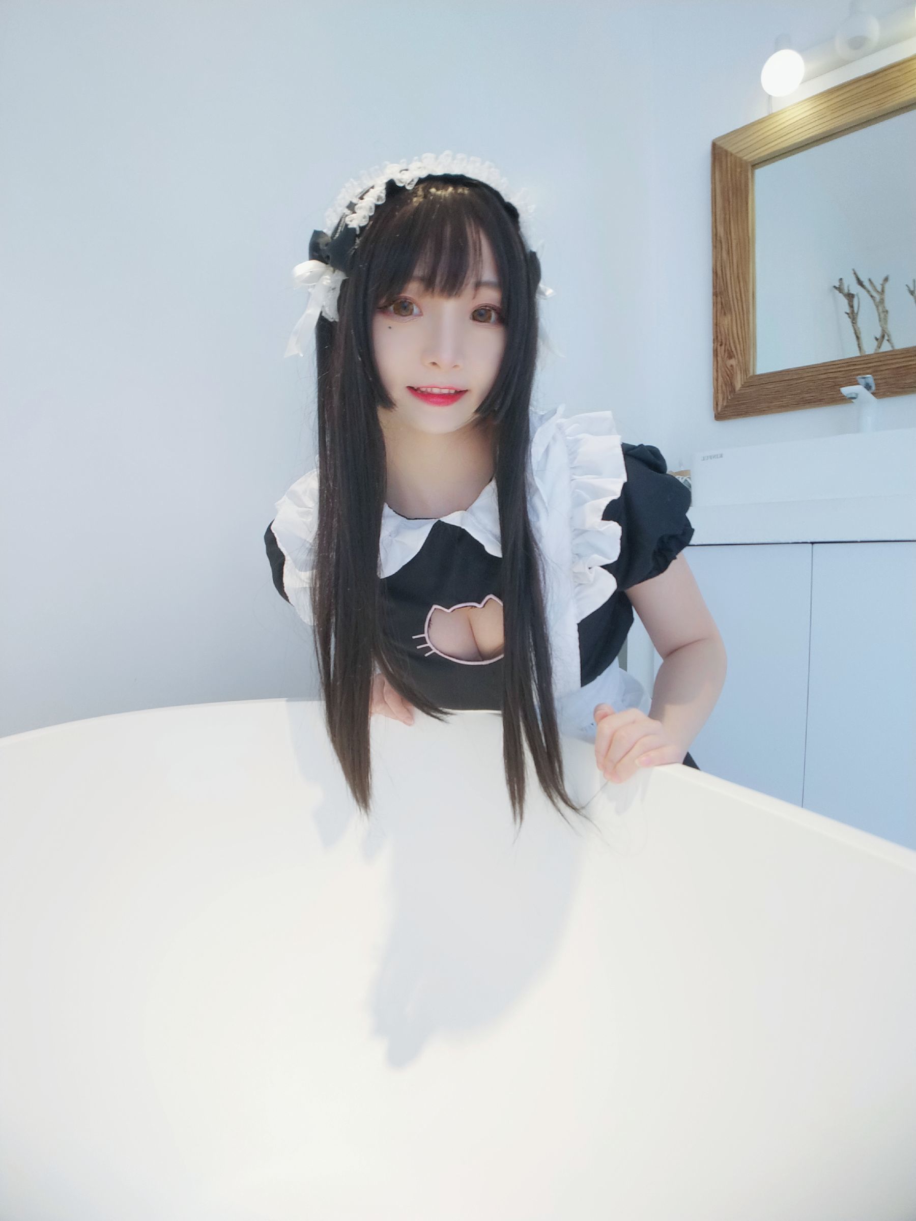 二次元美女古川kagura 黑白女仆-图1