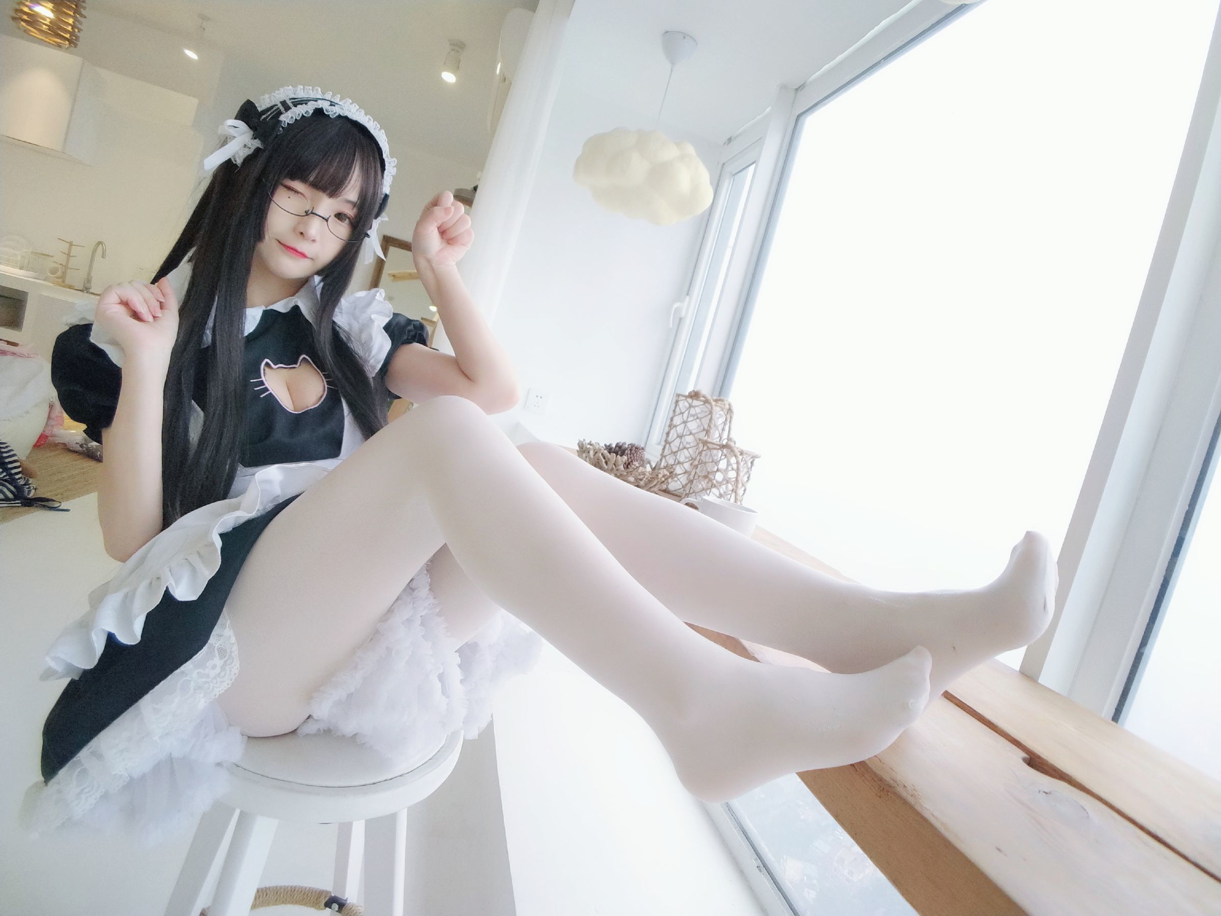 二次元美女古川kagura 黑白女仆-图2