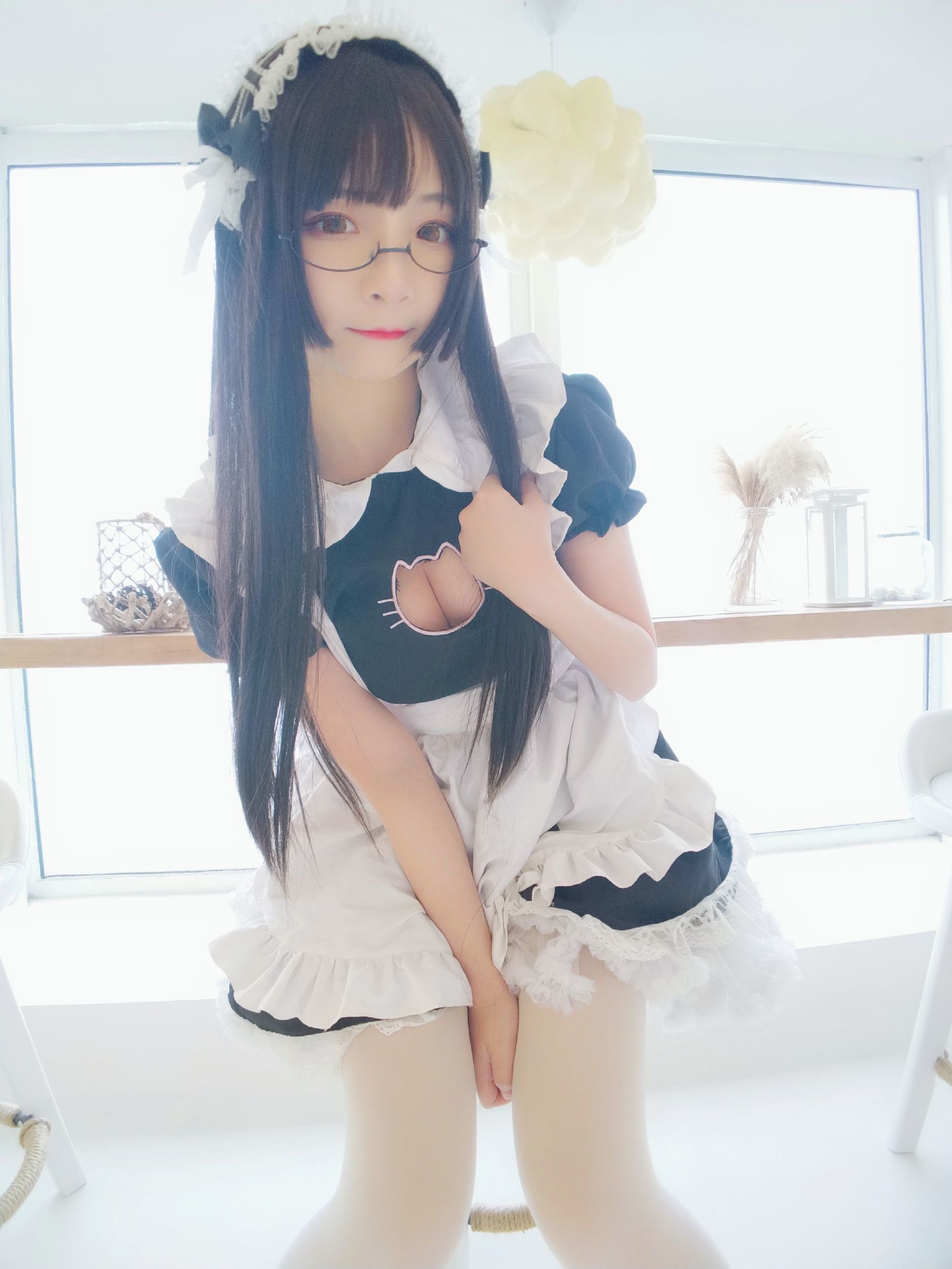 二次元美女古川kagura 黑白女仆-图4