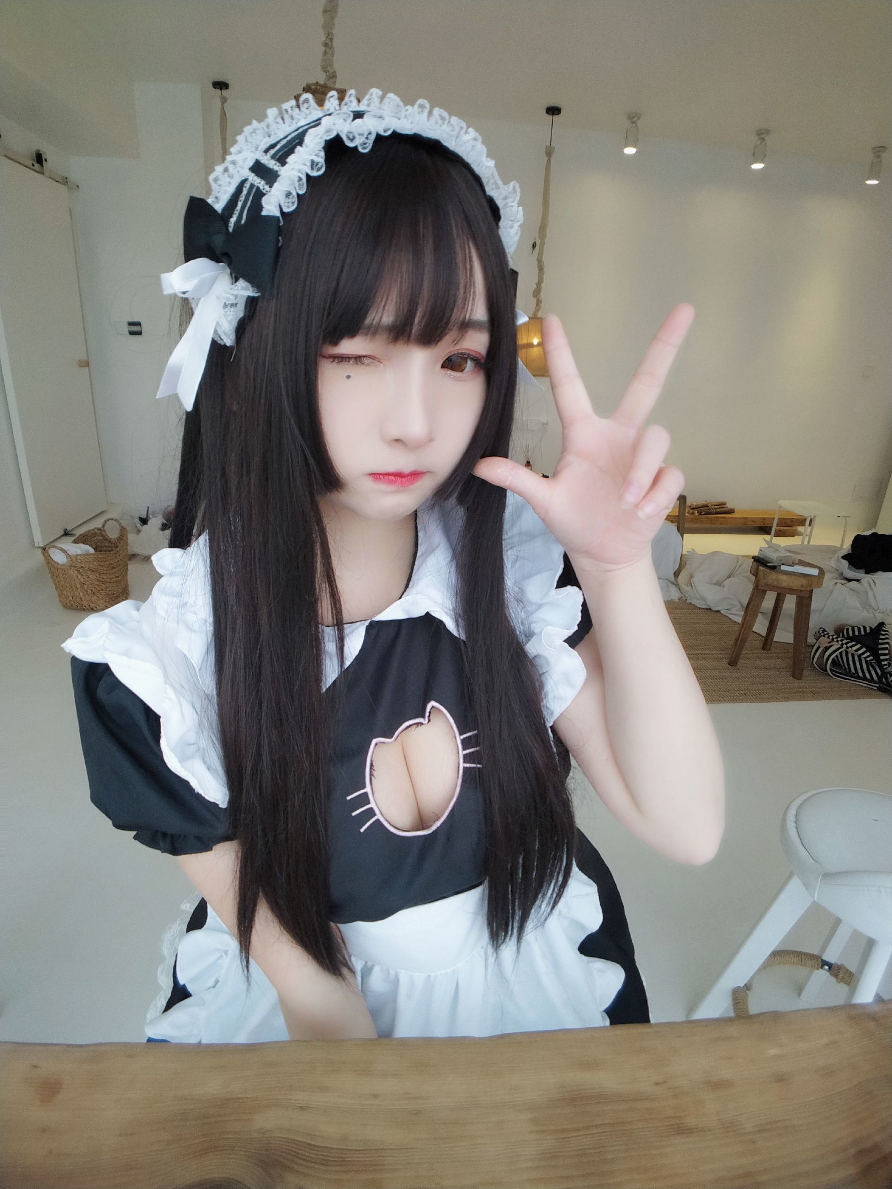 二次元美女古川kagura 黑白女仆-图7
