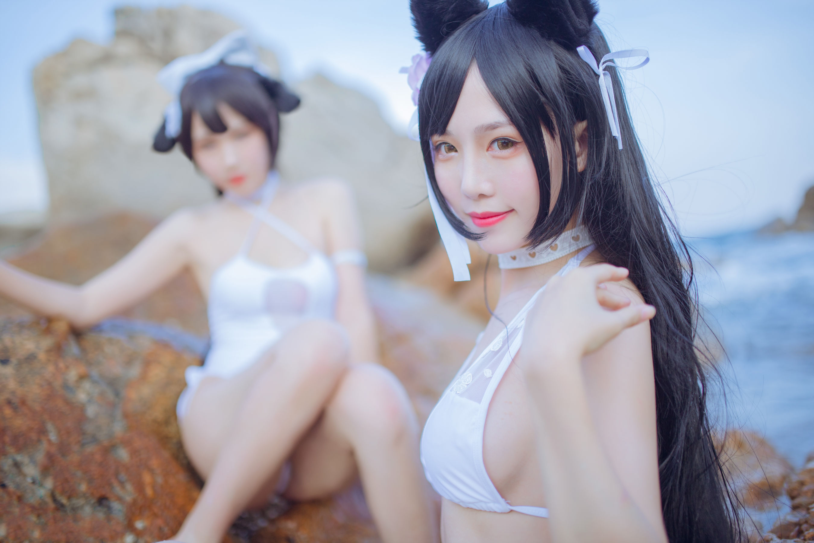 抖娘-利世图集 抖娘×不呆猫 獒犬海边泳装-图9