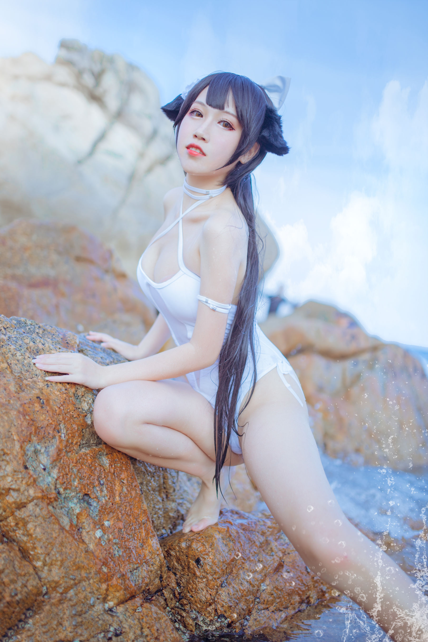抖娘-利世图集 抖娘×不呆猫 獒犬海边泳装-图11